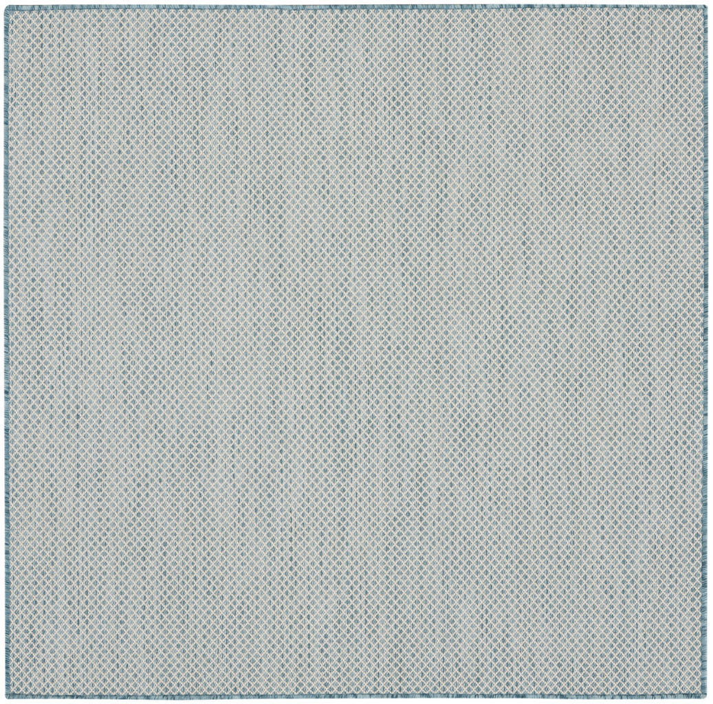 Courtyard 4' x 4' Square Rug In Ivory and Aqua by Nourison | 1StopBedrooms
