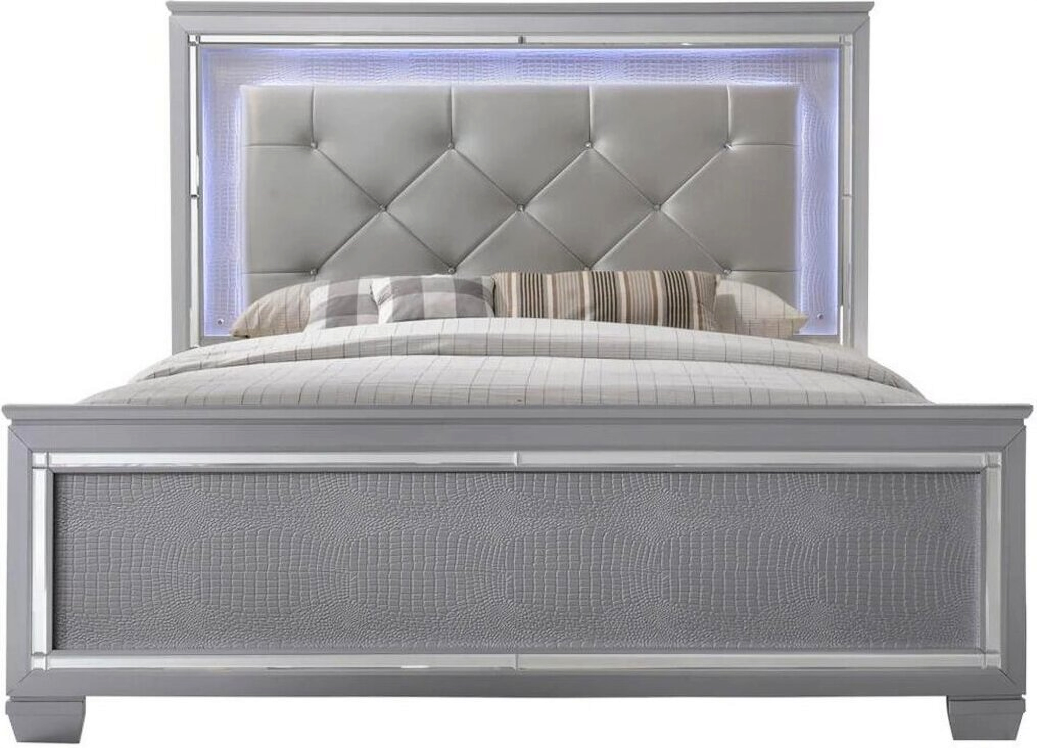 crown bed datype 青 Crown Mark Lillian Grey King Bed | 1StopBedrooms