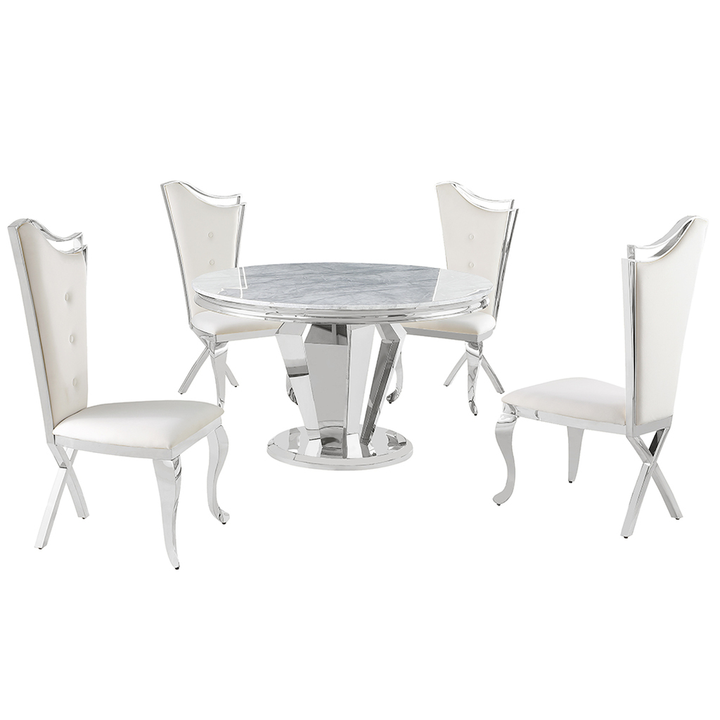 Cream marble cheap round dining table