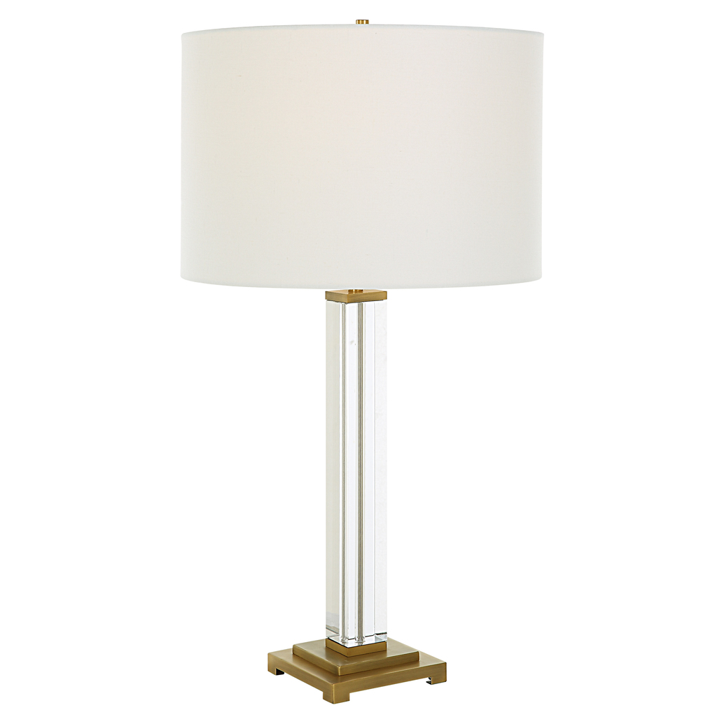 Crystal Column Table Lamp In Brass by Uttermost