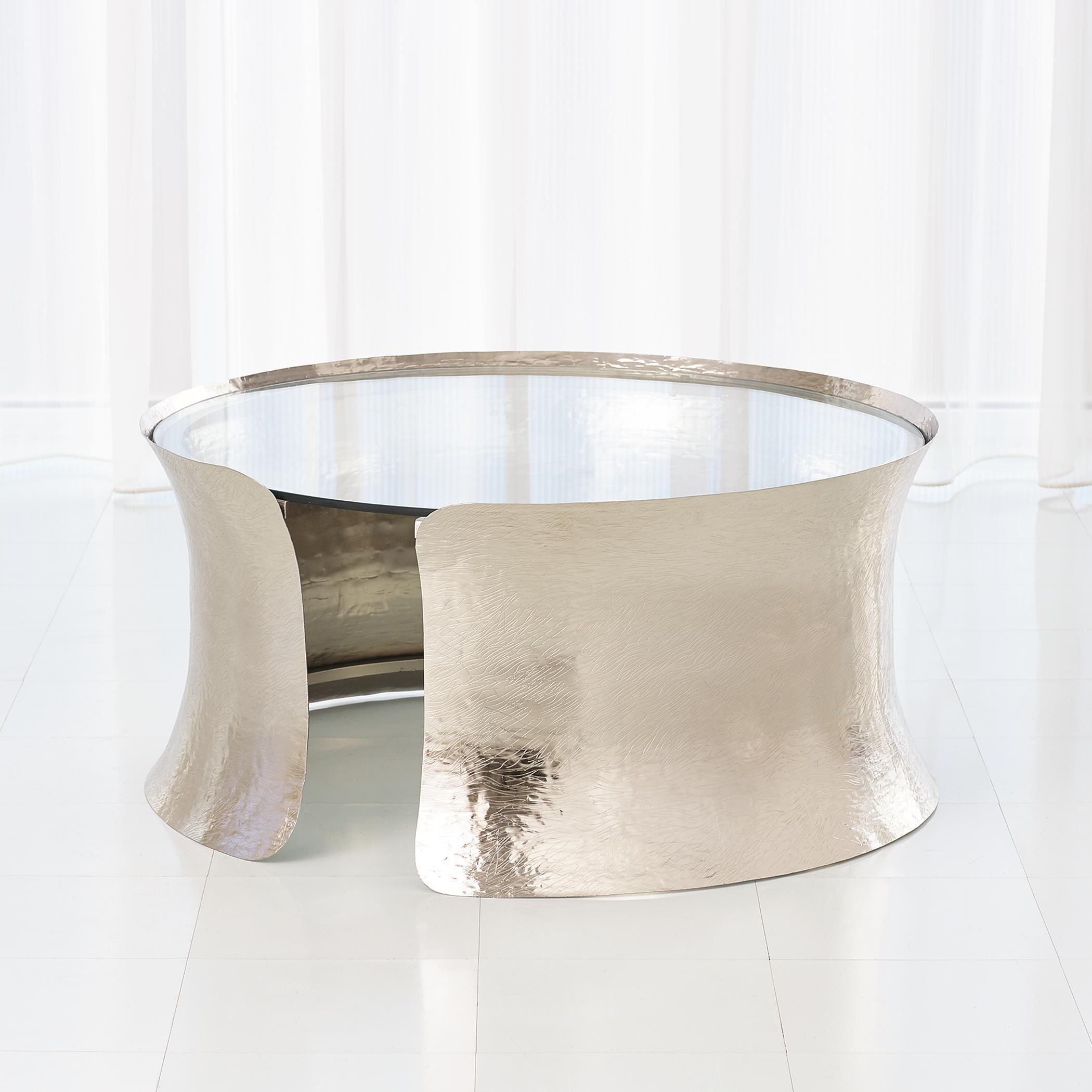 Cuff Cocktail Table In Silver by Global Views | 1StopBedrooms