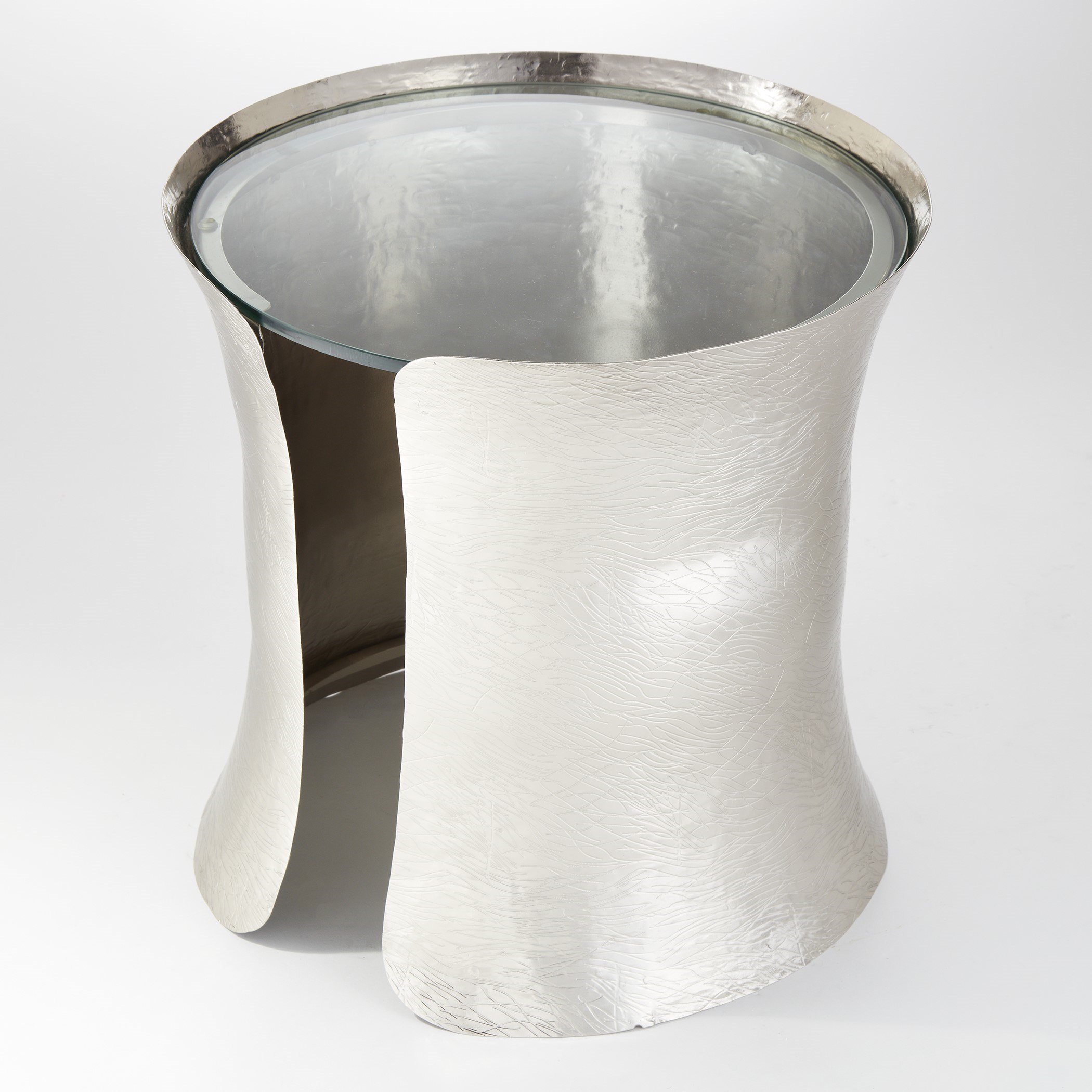 Cuff Side Table In Silver by Global Views | 1StopBedrooms