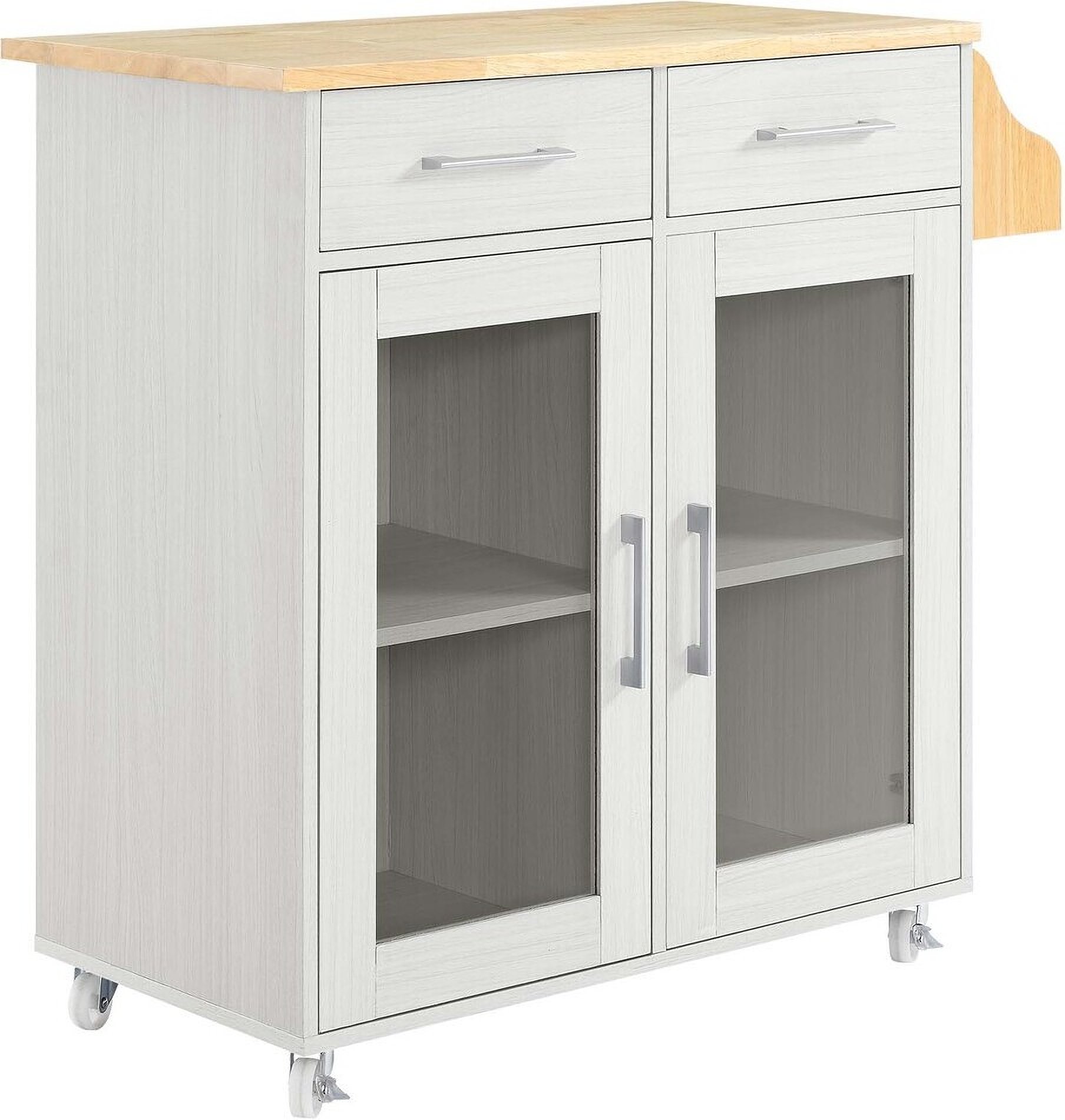 Cuisine Kitchen Cart In White Natural by Modway | 1StopBedrooms