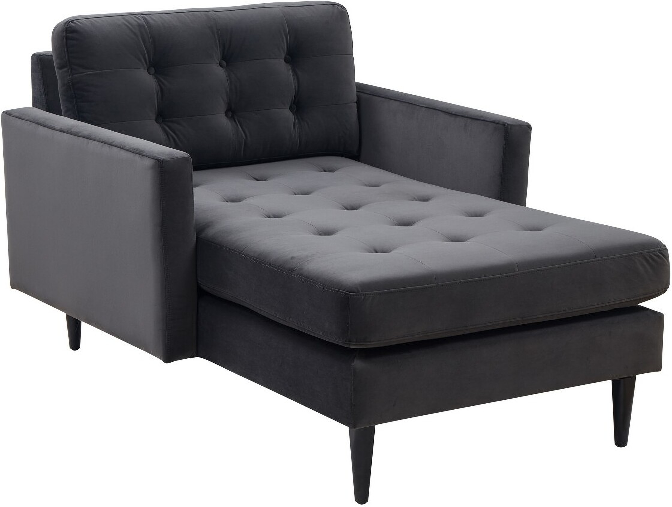 Curtis Tufted Chaise In Dark Grey by Safavieh Couture 1StopBedrooms
