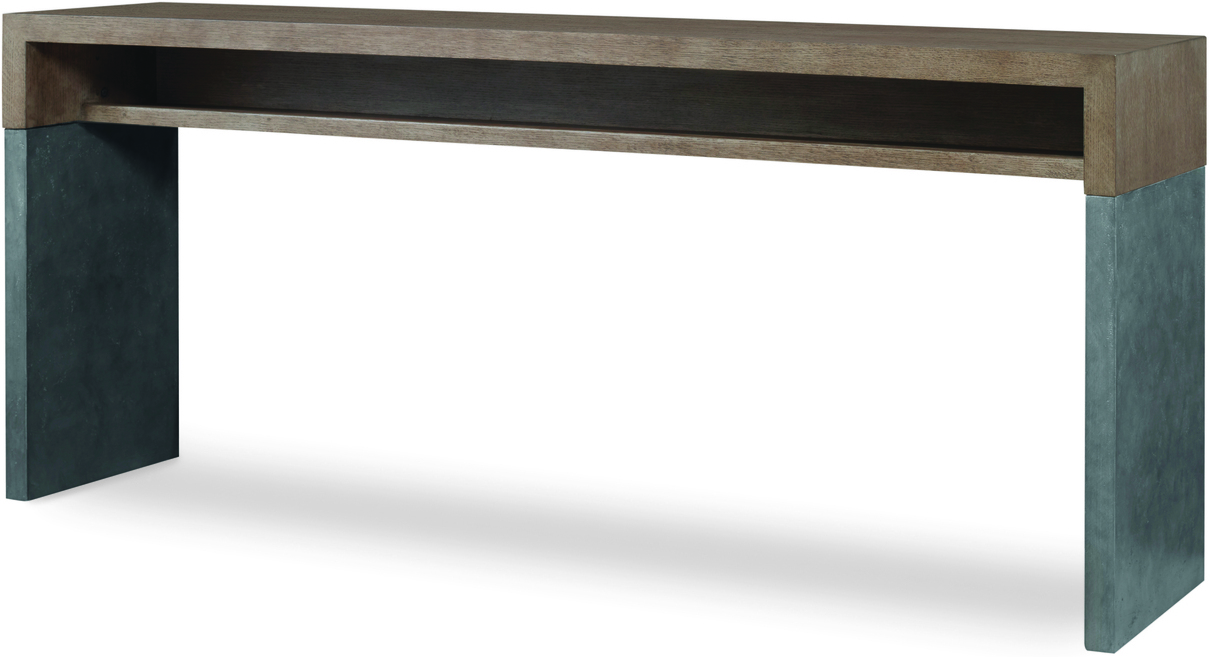 Curved Front Console In Timber Grey