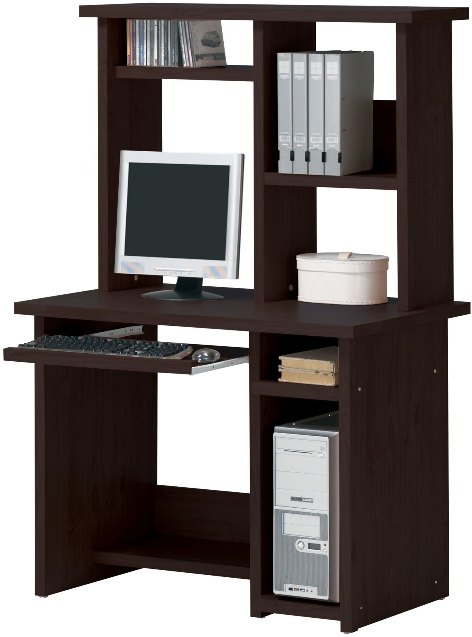 Linda Espresso Open Shelf Computer Desk With Hutch 1stopbedrooms