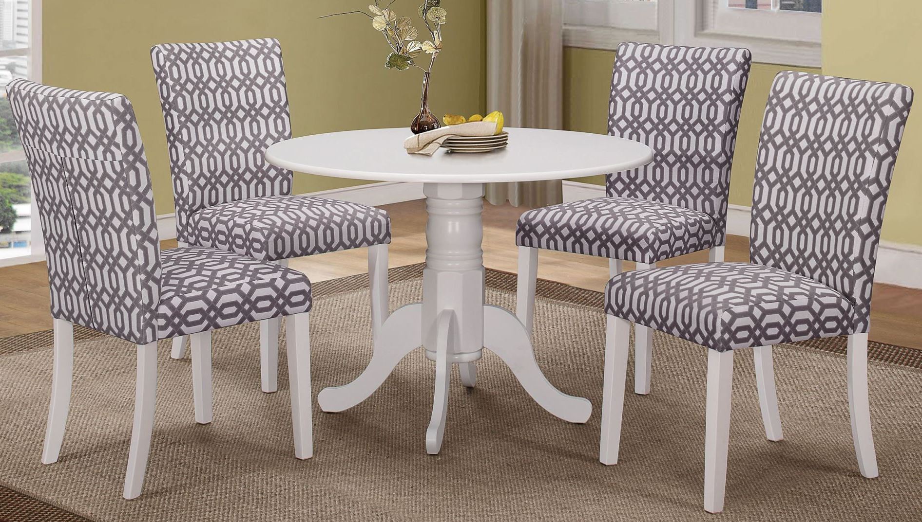 Allston White Round Dining Room Set 1stopbedrooms