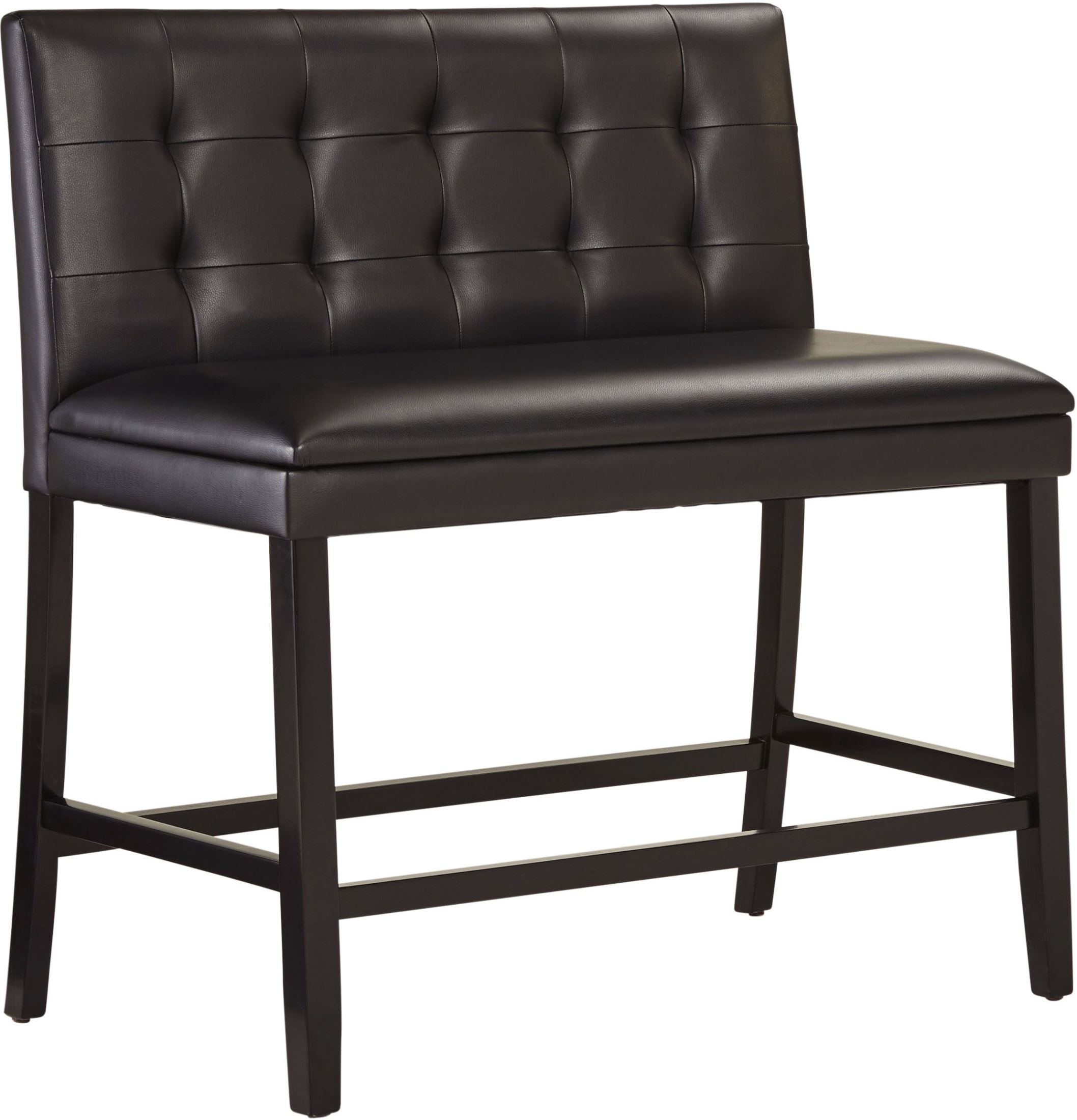 Caspian Black Tufted Counter Height Bench 1stopbedrooms