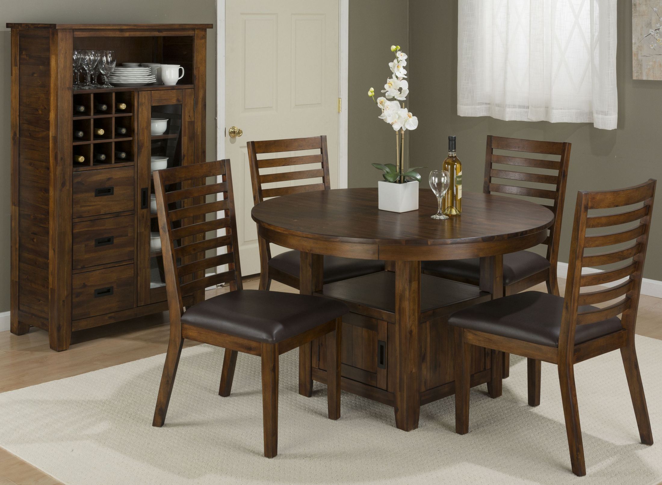 Coolidge Corner 48 Adjustable Height Round Storage Dining Room