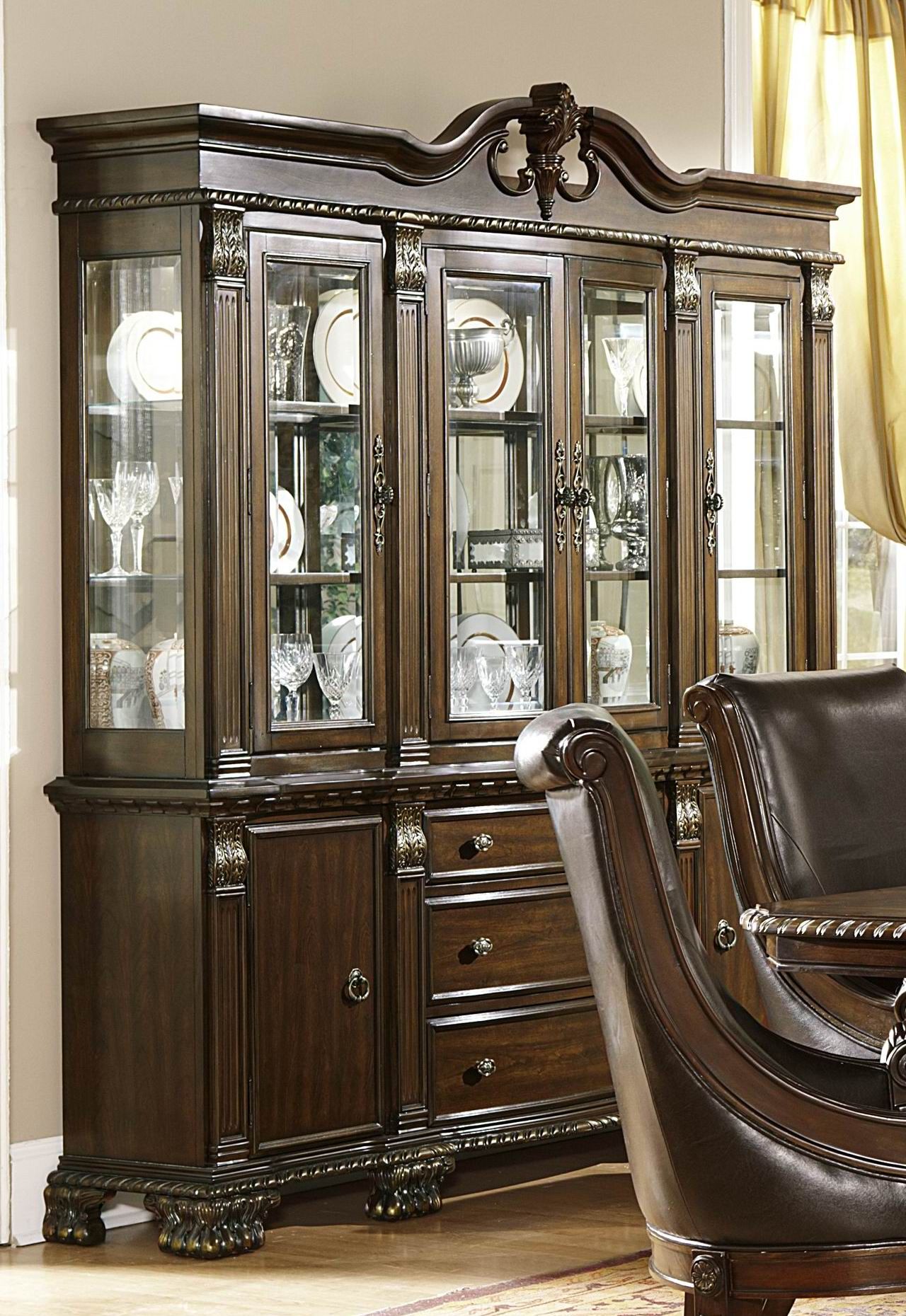 Orleans Dark Cherry Buffet Hutch 1stopbedrooms