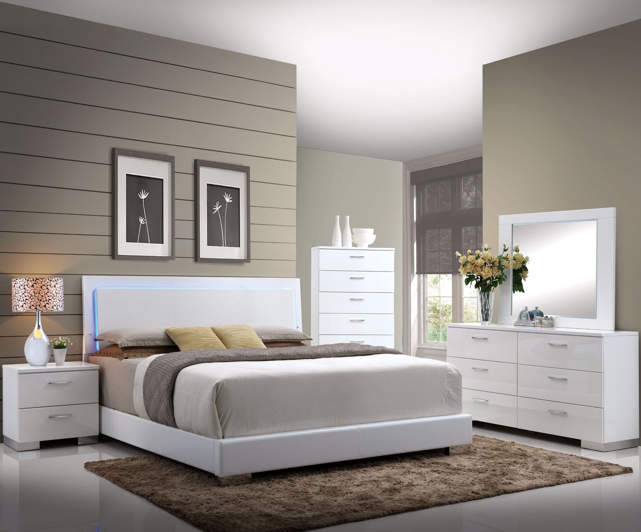Lorimar White Led Light Platform Bedroom Set 1stopbedrooms Lorimar White Led Light Platform Bedroom Set 1stopbedrooms