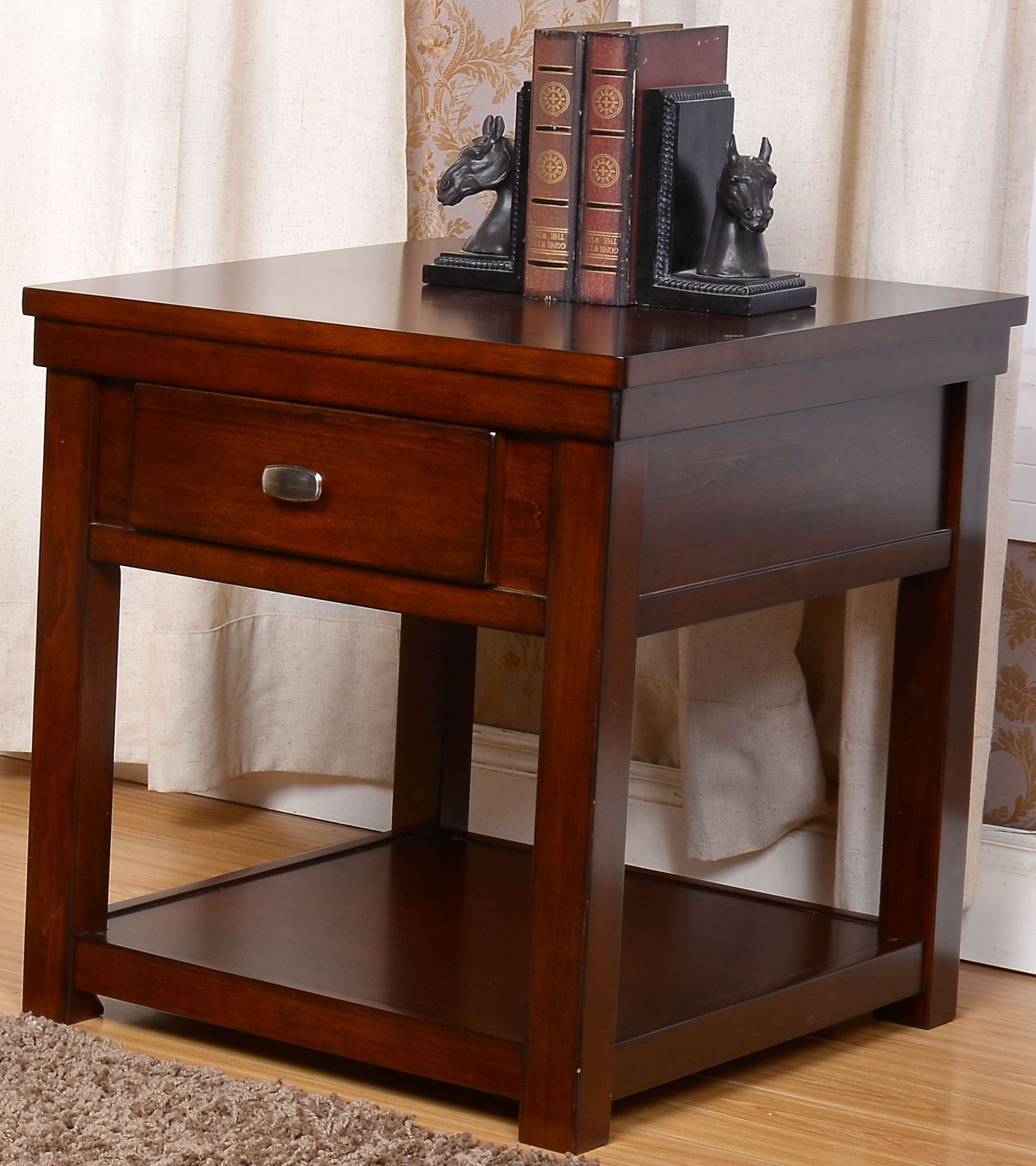 Houston Burnished Cherry End Table 1stopbedrooms