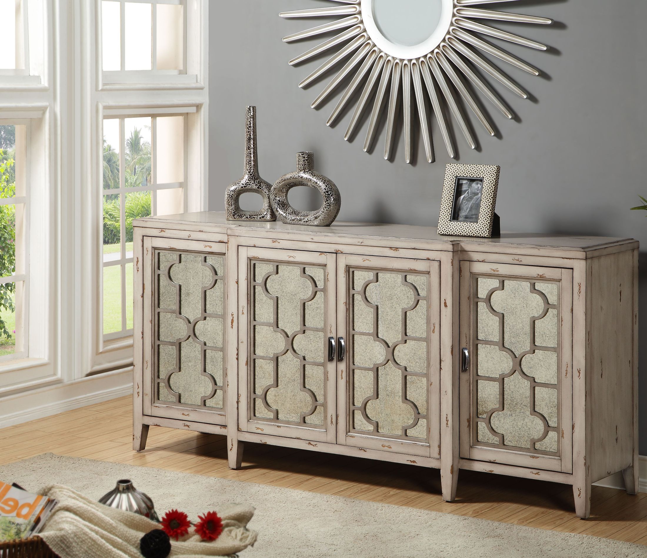 Bartoli Antique White Credenza 1stopbedrooms
