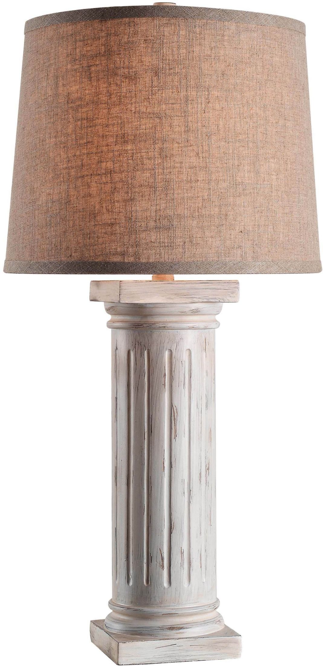 Doric Antique White Table Lamp 1stopbedrooms
