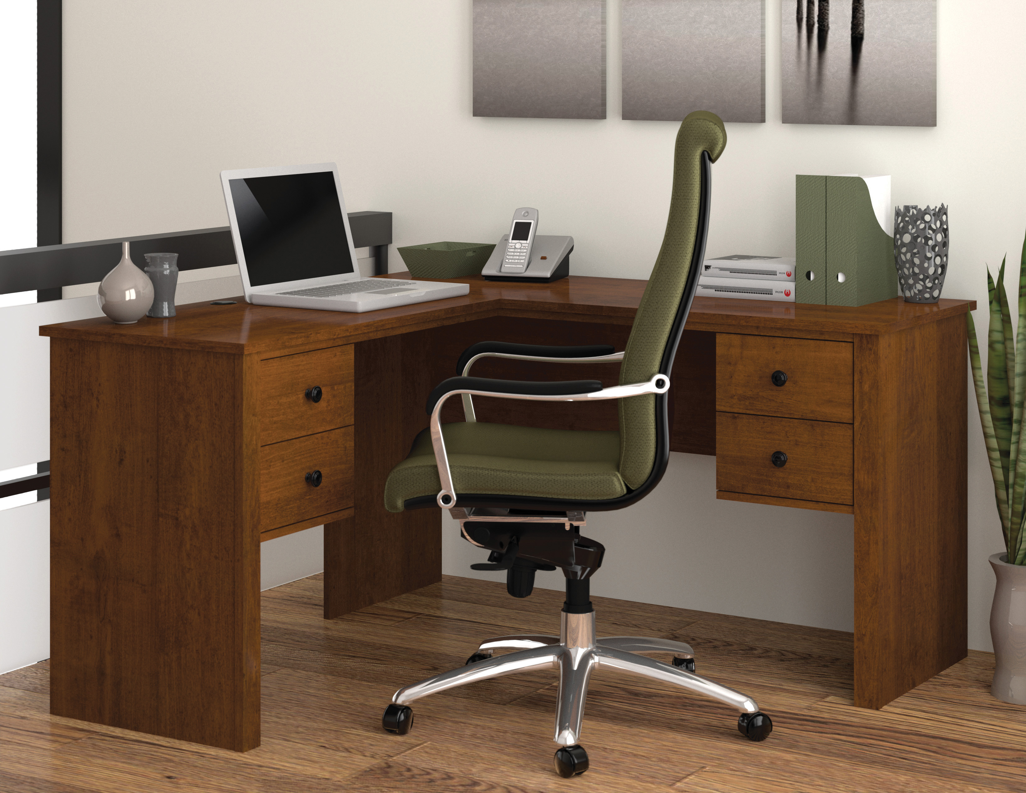 Somerville Tuscany Brown L Shaped Desk 1stopbedrooms
