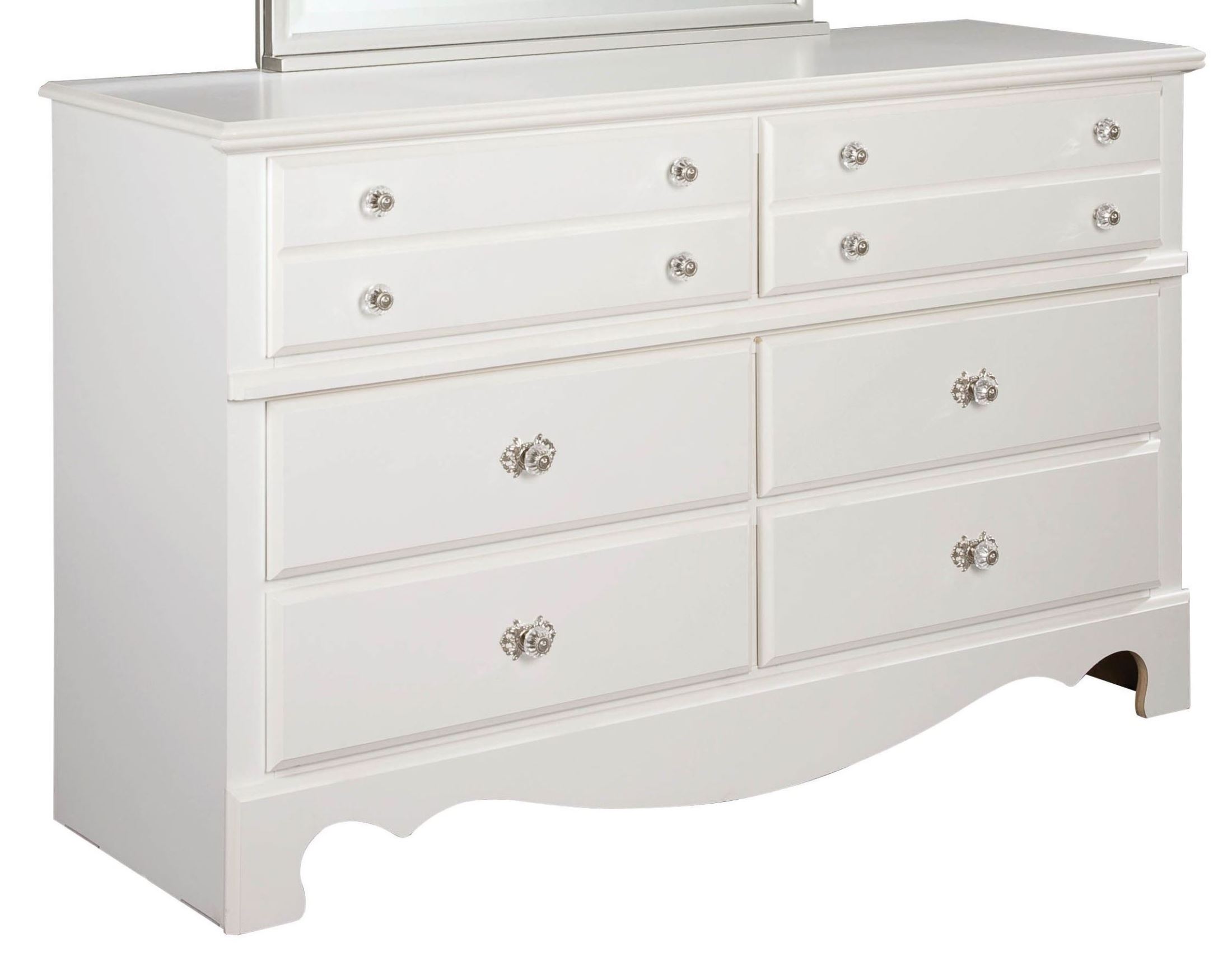 Spring Rose Soft White 6 Drawer Dresser 1stopbedrooms