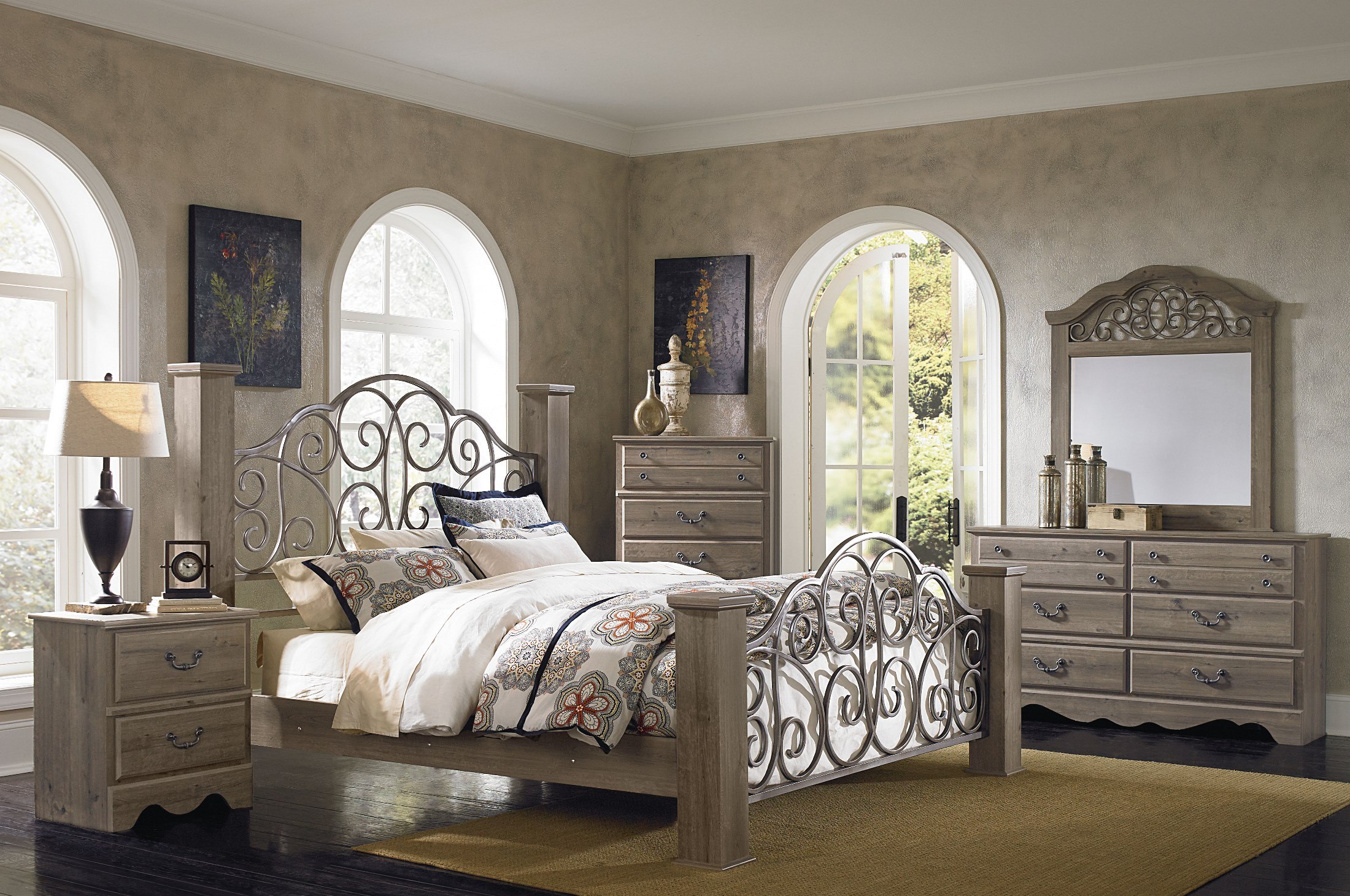 Timber Creek Weathered Grey Taupe Poster Bedroom Set