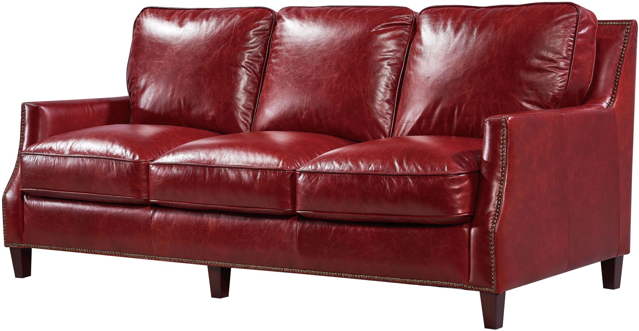 Georgetowne Oakridge Red Leather Sofa 1stopbedrooms