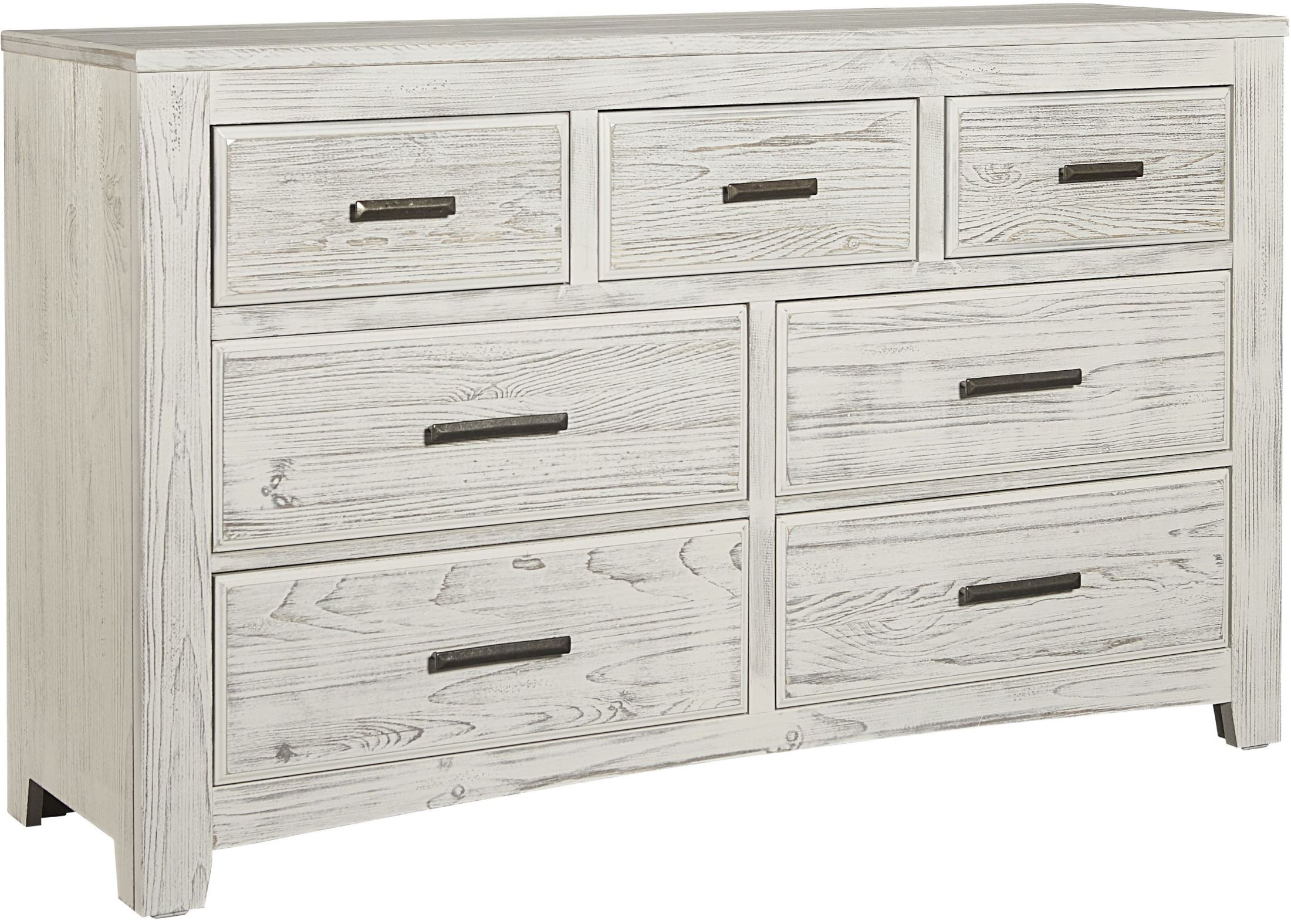 Cottage Too Weathered White 7 Drawer Triple Dresser 1stopbedrooms