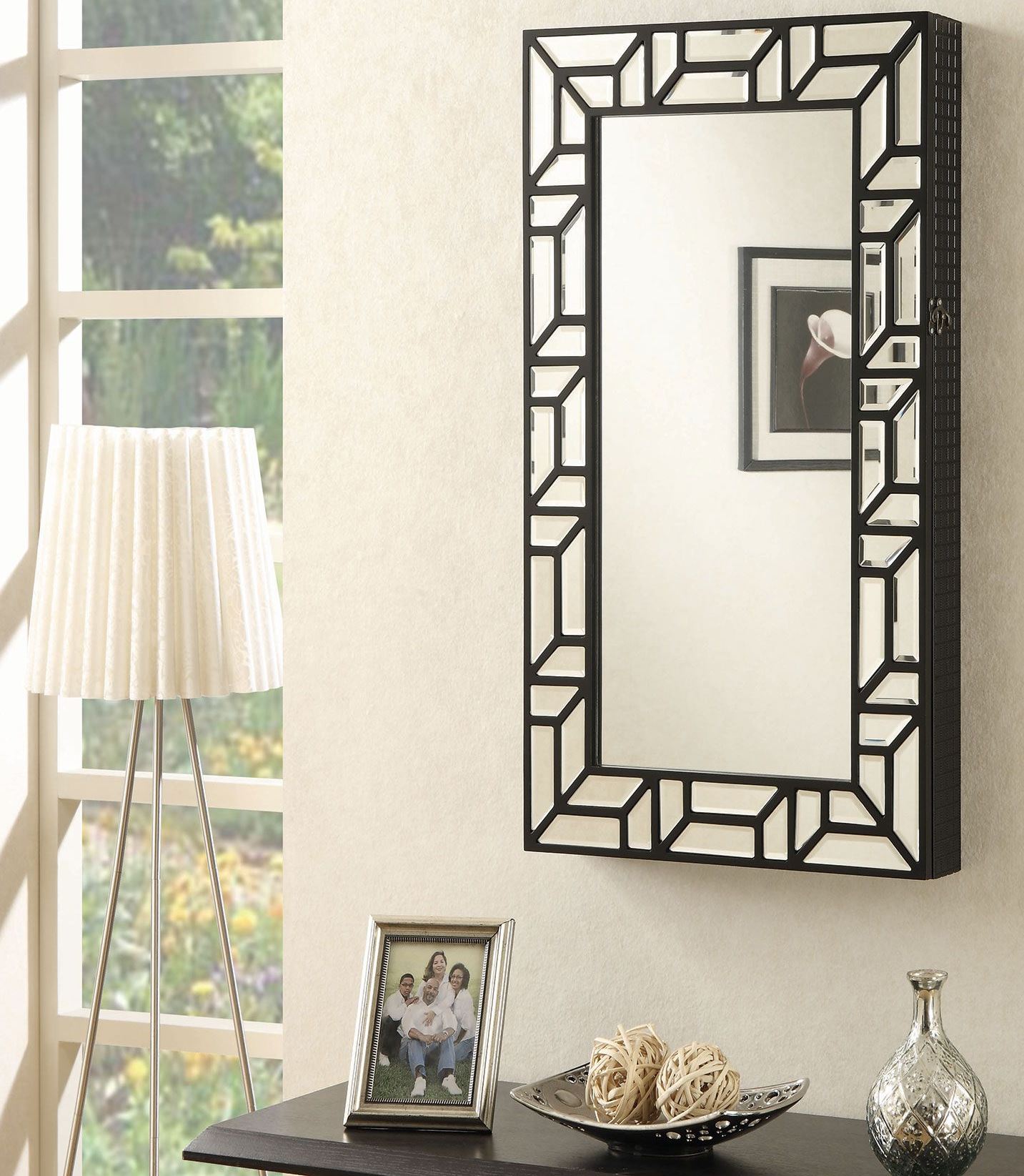 Cheval Black Wall Mounted Jewelry Armoire 1stopbedrooms