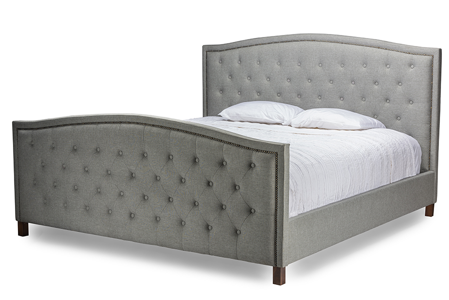 Baxton Studio Jessie Modern Fabric Button Tufted Headboard And