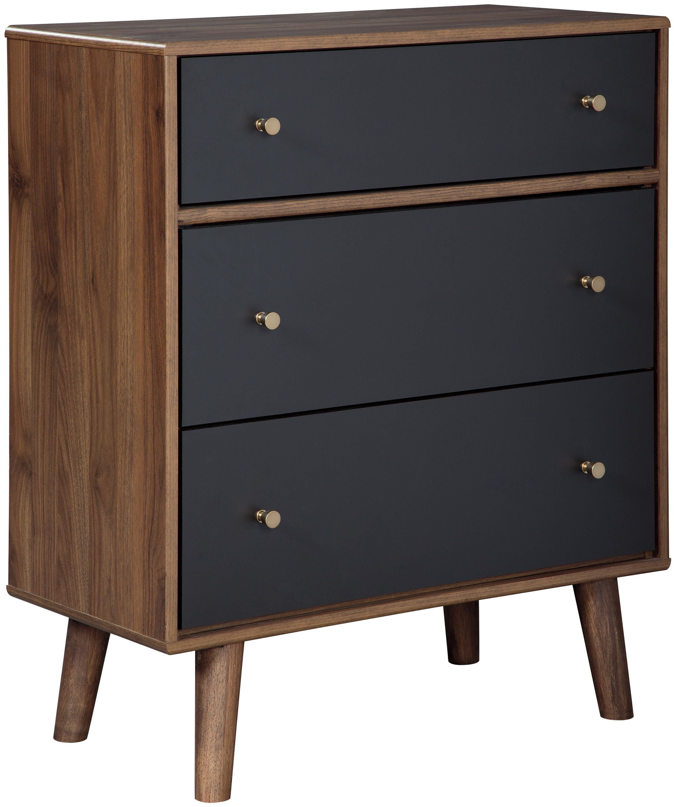 Daneston Brown And Black Three Drawer Chest 1stopbedrooms