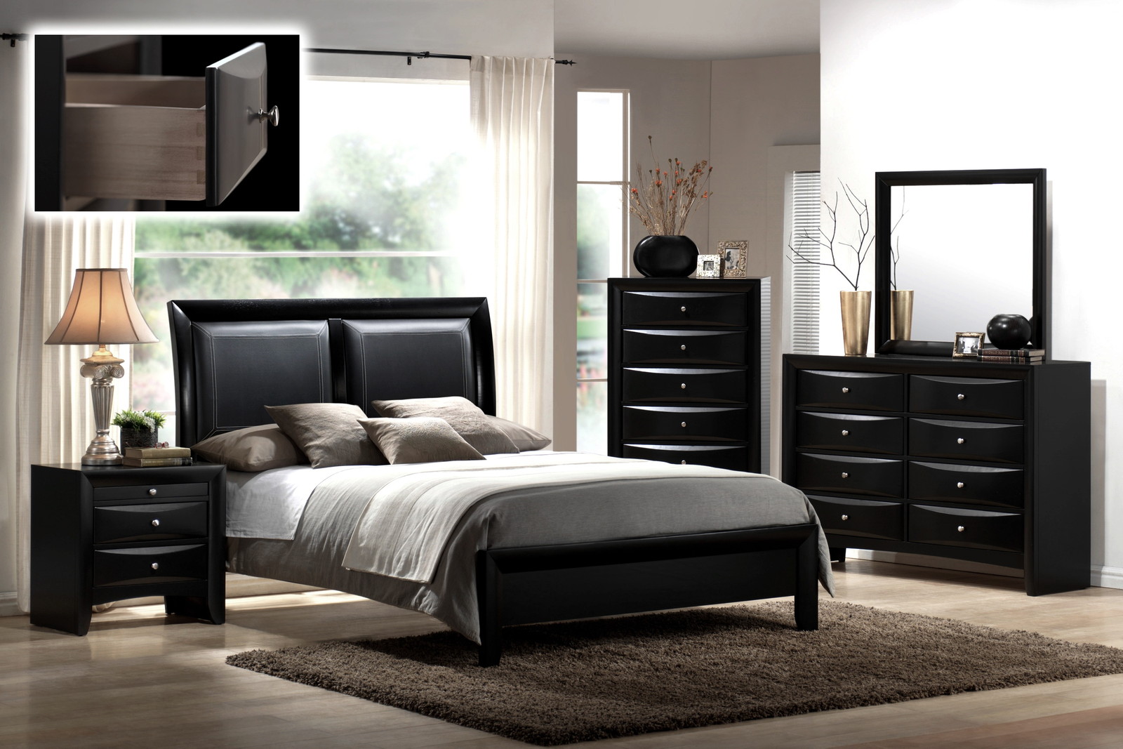 Crown Mark Furniture Emily Bedroom Set In Black