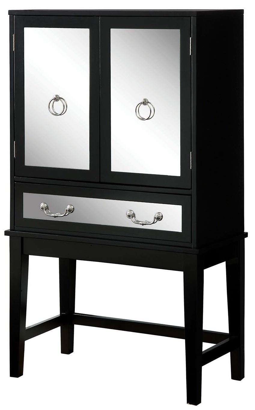 Caris Black Wine Cabinet 1stopbedrooms