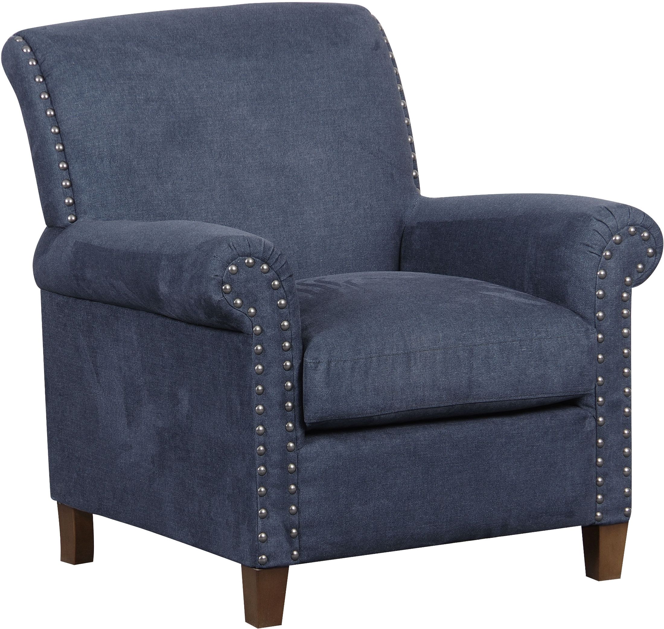 Denim Vintage Traditional Roll Arm Accent Chair 1stopbedrooms