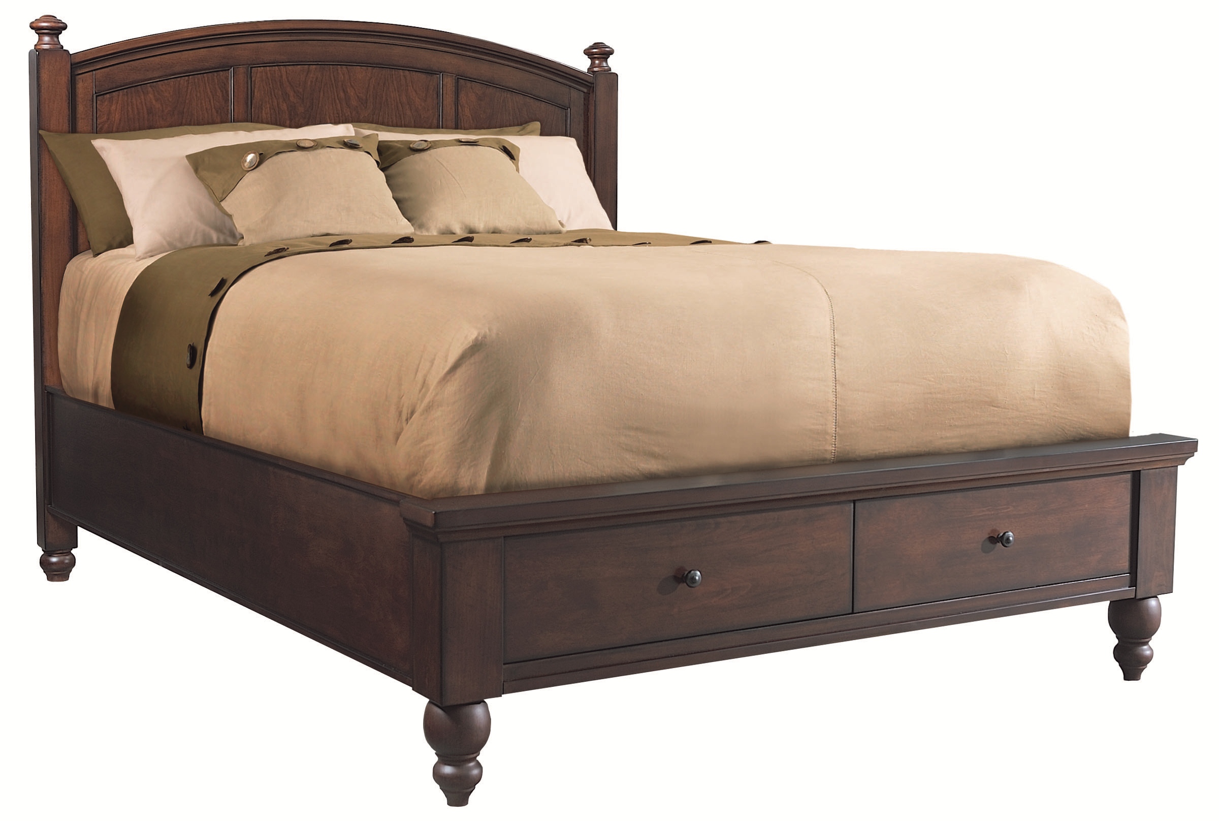 Aspenhome Cambridge Queen Panel Storage Bed In Brown Cherry