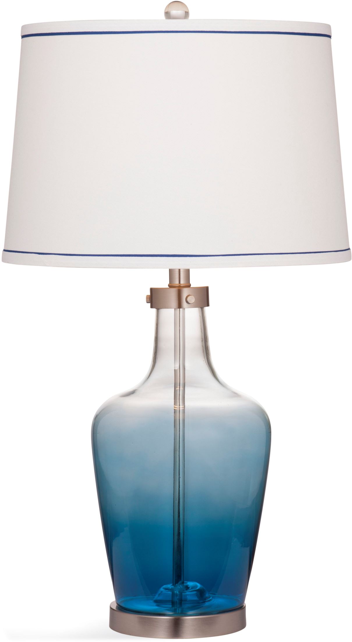 Trade Navy Blue With Brushed Silver Table Lamp 1stopbedrooms