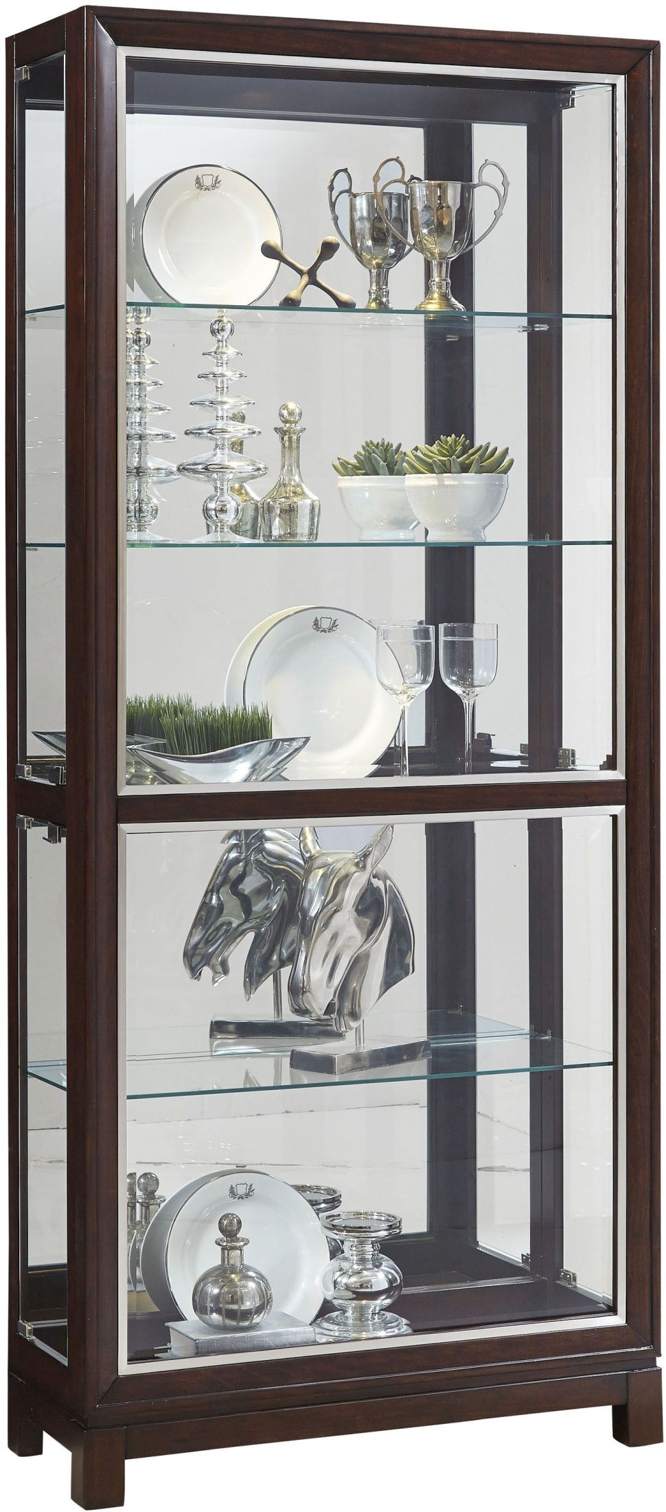 Park Avenue Nickel Inlay Display Cabinet 1stopbedrooms