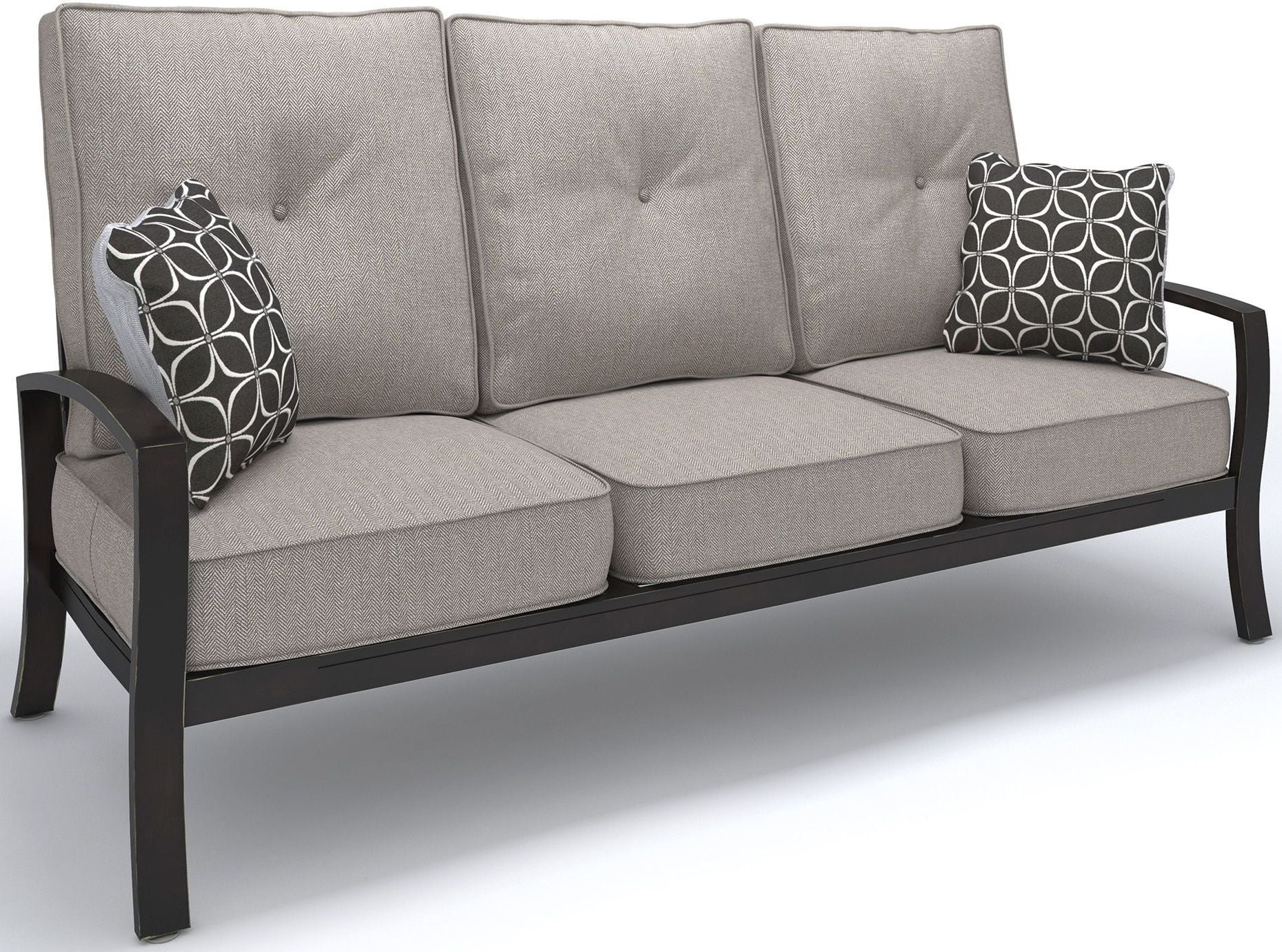 Castle Island Dark Brown Sofa With Cushion 1stopbedrooms