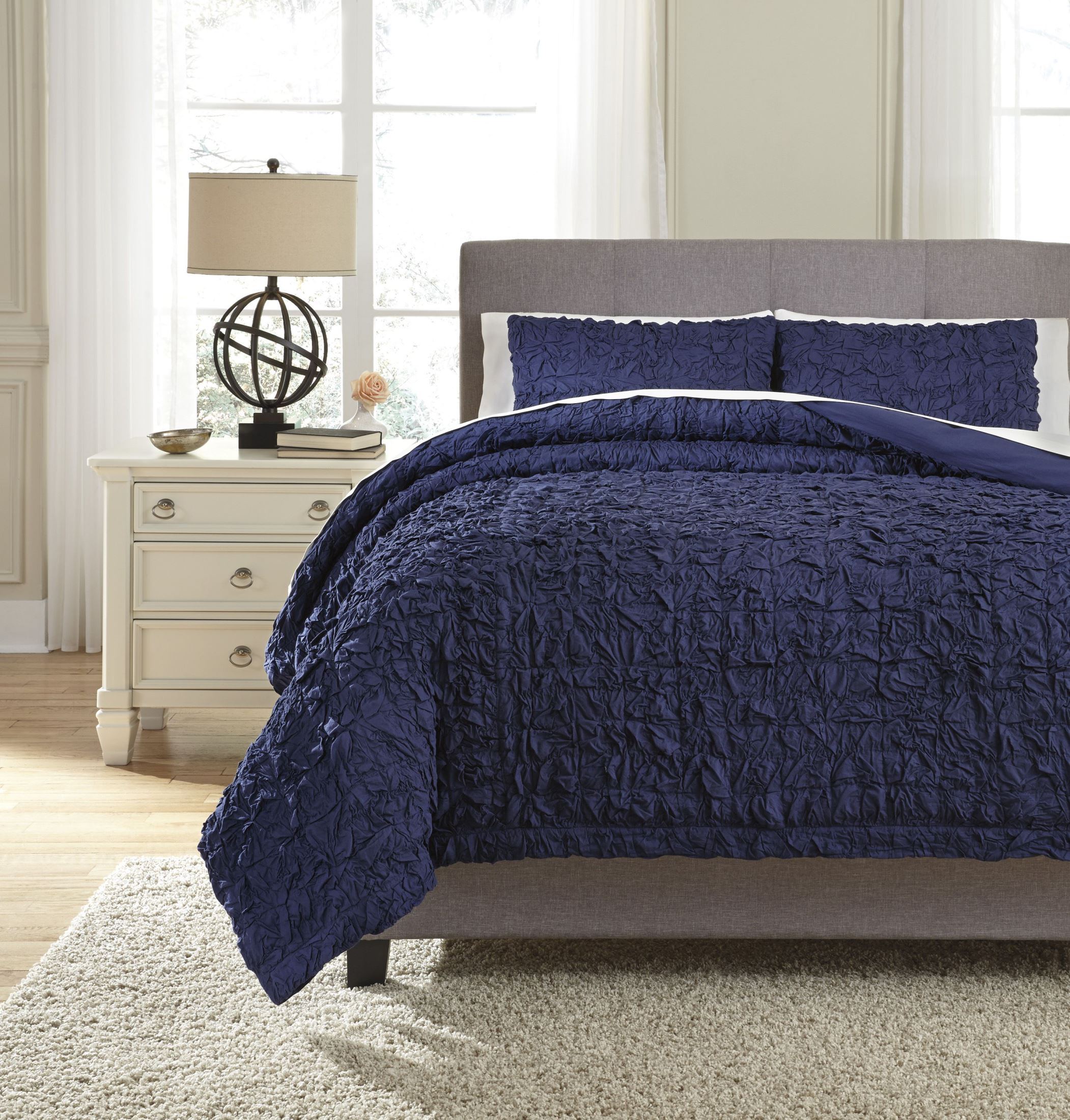 Marksville Indigo King Duvet Cover Set 1stopbedrooms