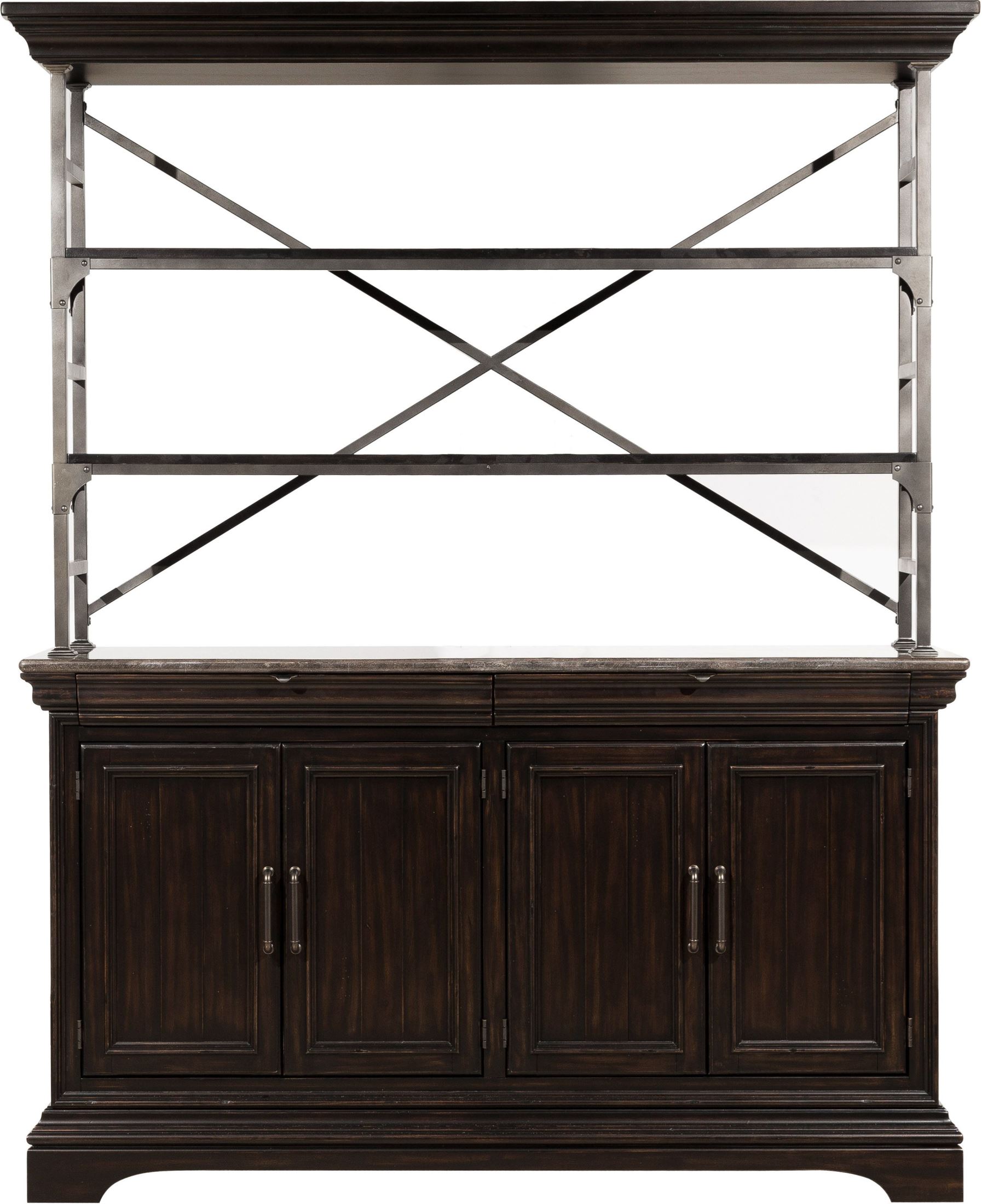 Caldwell Dark Wood Sideboard With Hutch 1stopbedrooms