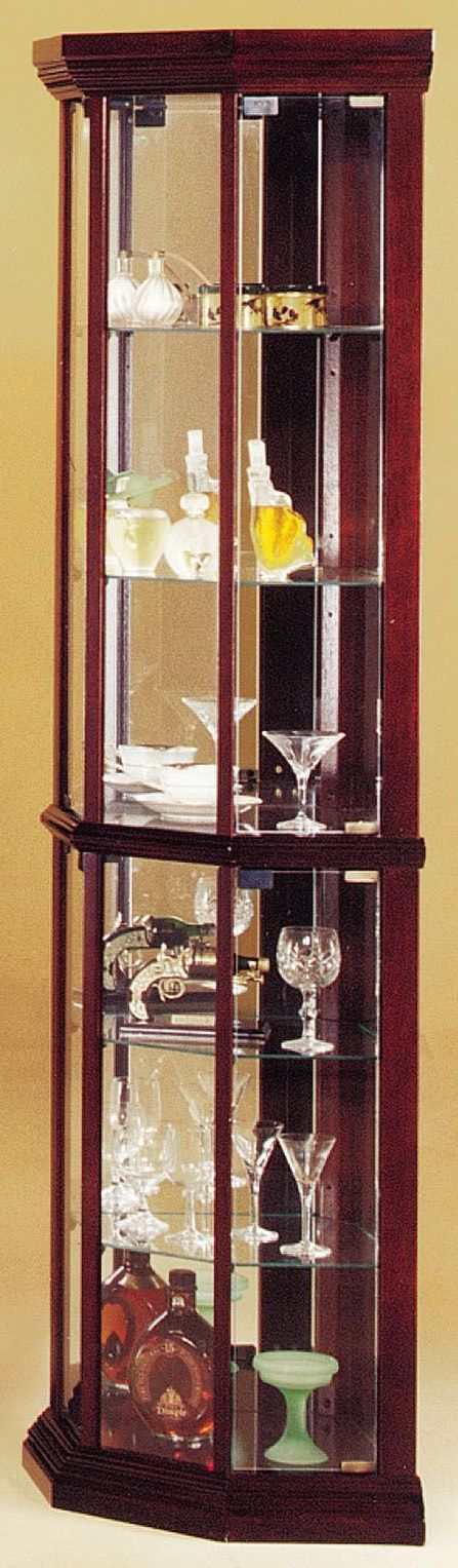 Huxley Cherry Corner Curio Cabinet 1stopbedrooms