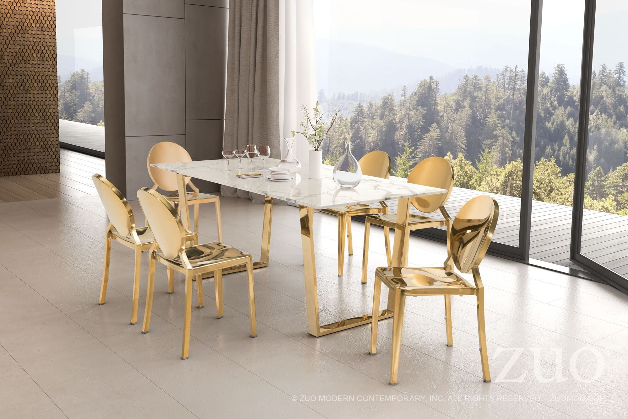 Atlas Stone And Gold Dining Room Set 1stopbedrooms