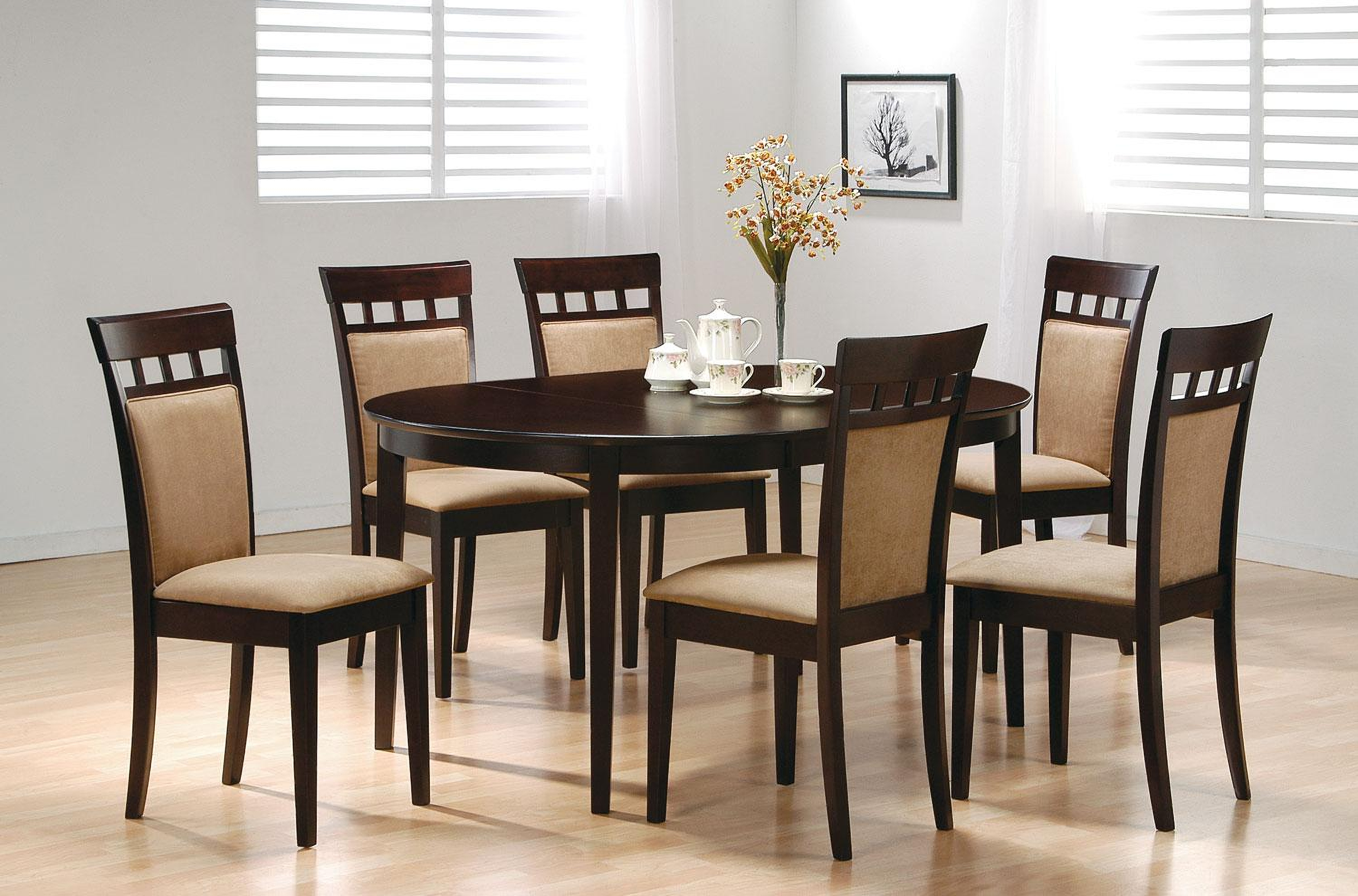 Mix Match Cappuccino Oval Dining Room Set 1stopbedrooms
