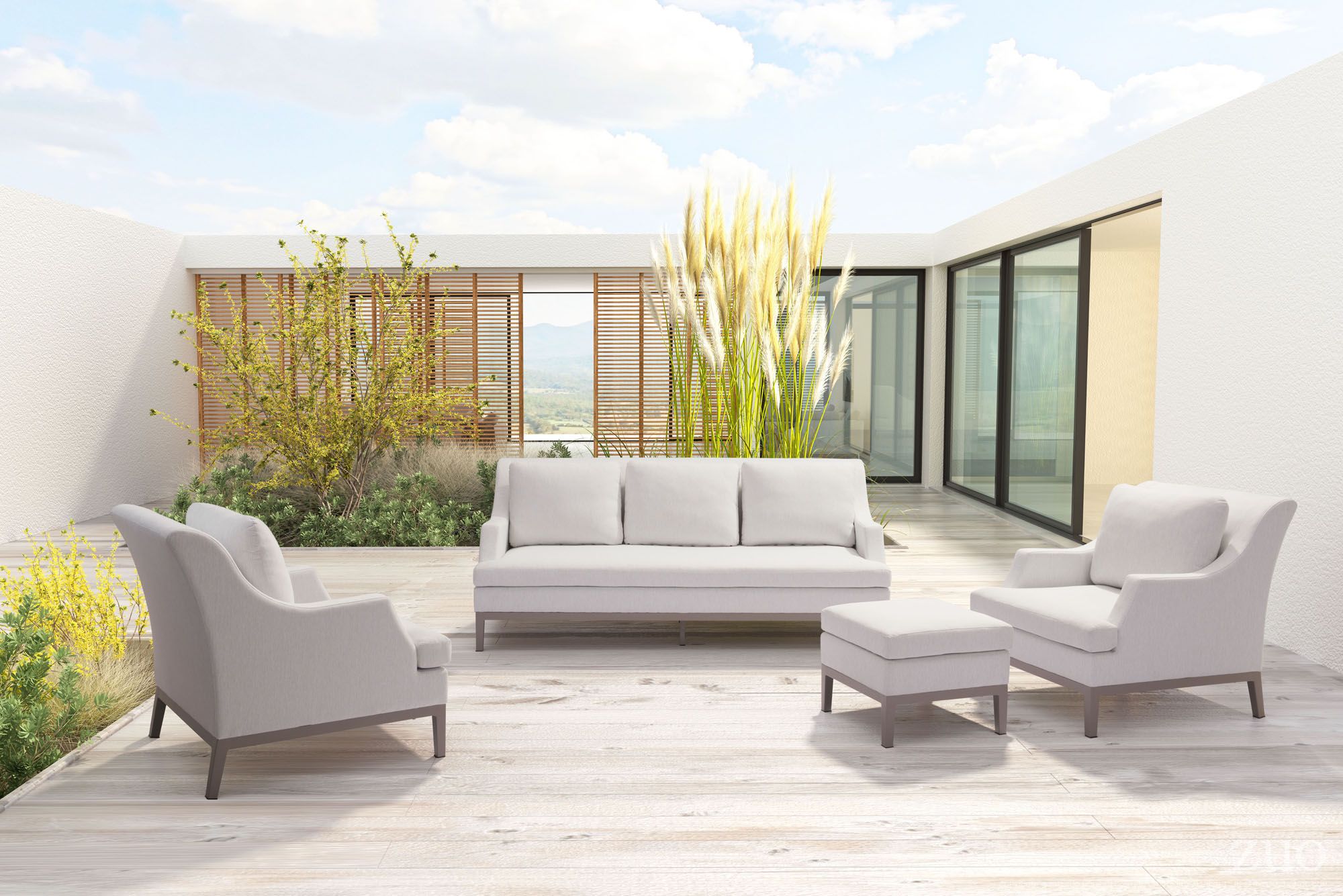 Ojai Champagne White Living Room Set 1stopbedrooms