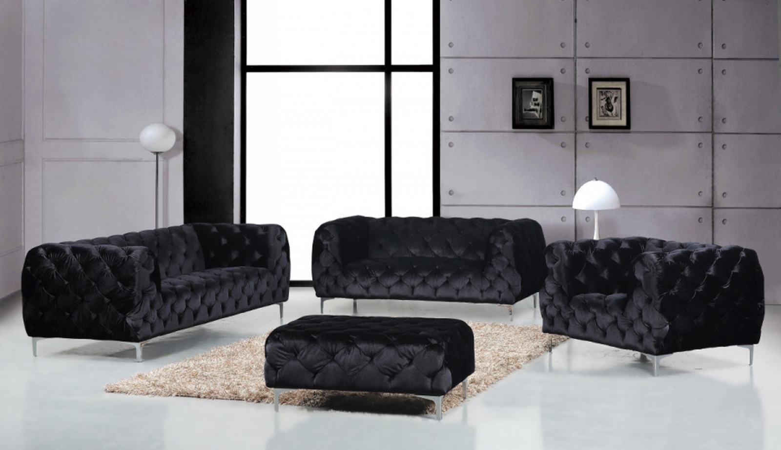 Meridian Mercer 2 Piece Living Room Set In Black 1stopbedrooms Meridian Mercer 2 Piece Living Room Set