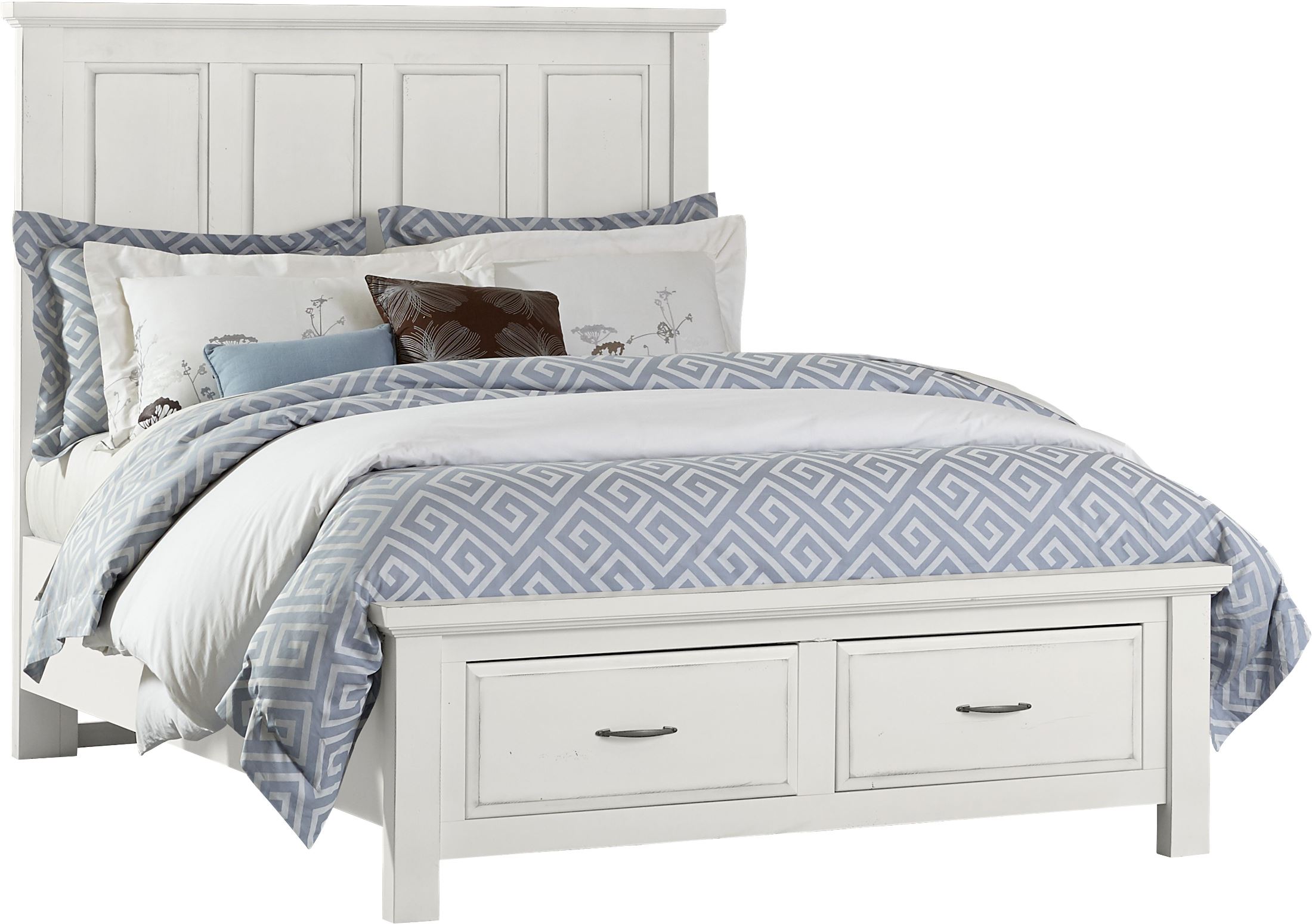 Maple Road Chalky White Mansion Storage Bedroom Set
