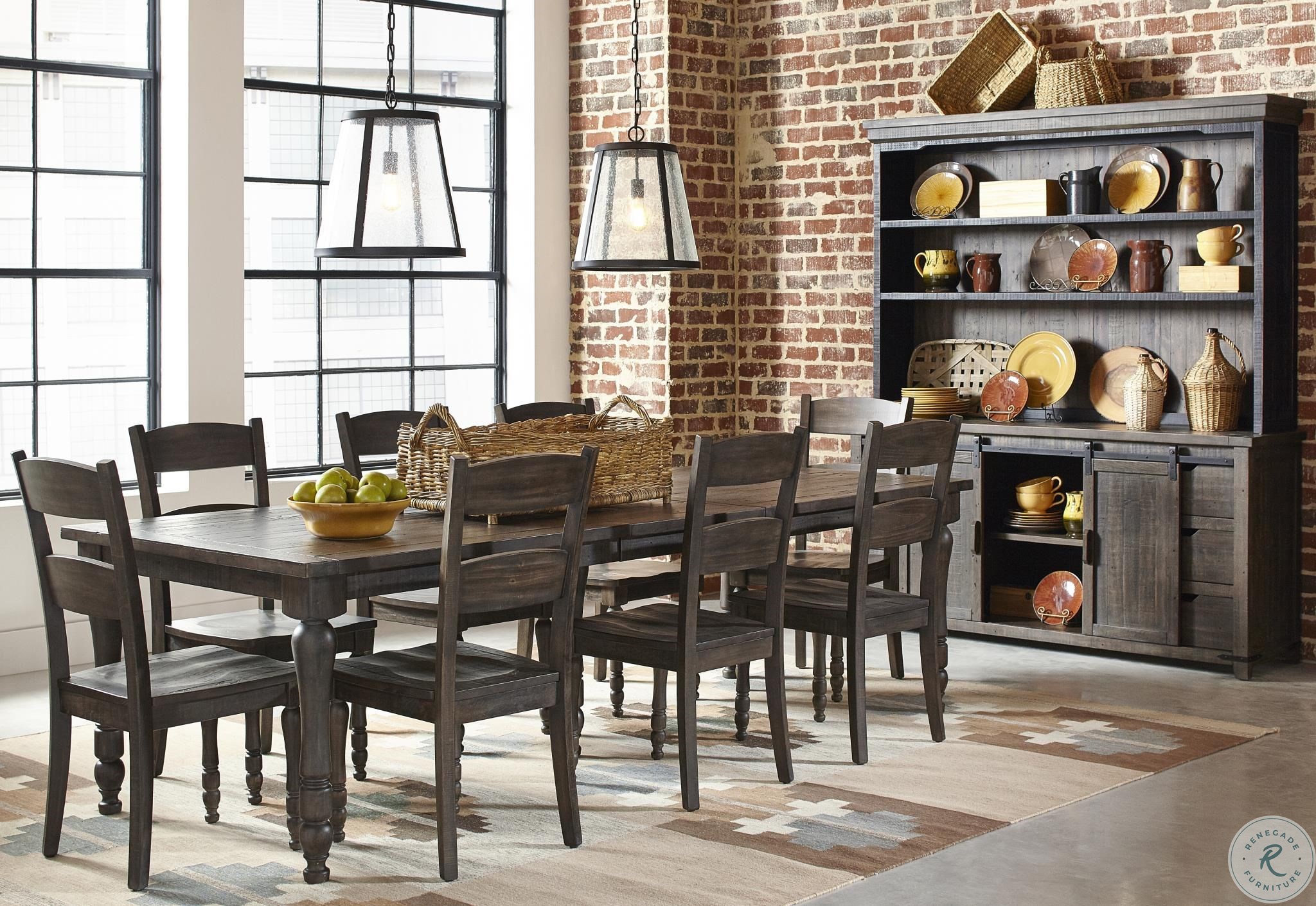 Madison County Barnwood Rectangular Extendable Dining Room Set
