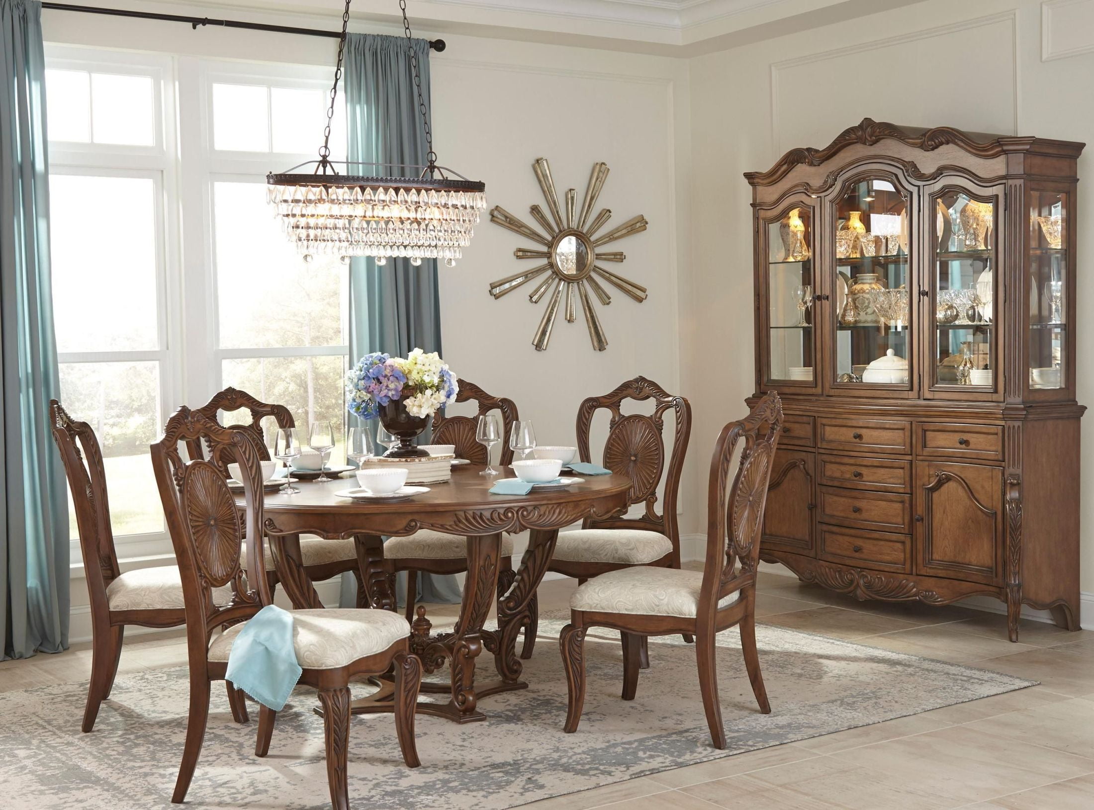 Moorewood Park Pecan Round Dining Room Set 1stopbedrooms