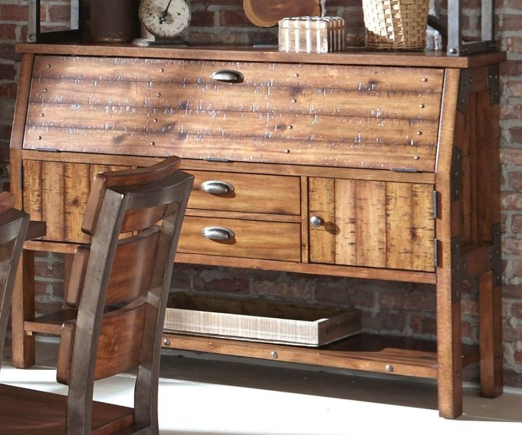 Holverson Brown Milk Crate Extendable Dining Room Set 1stopbedrooms