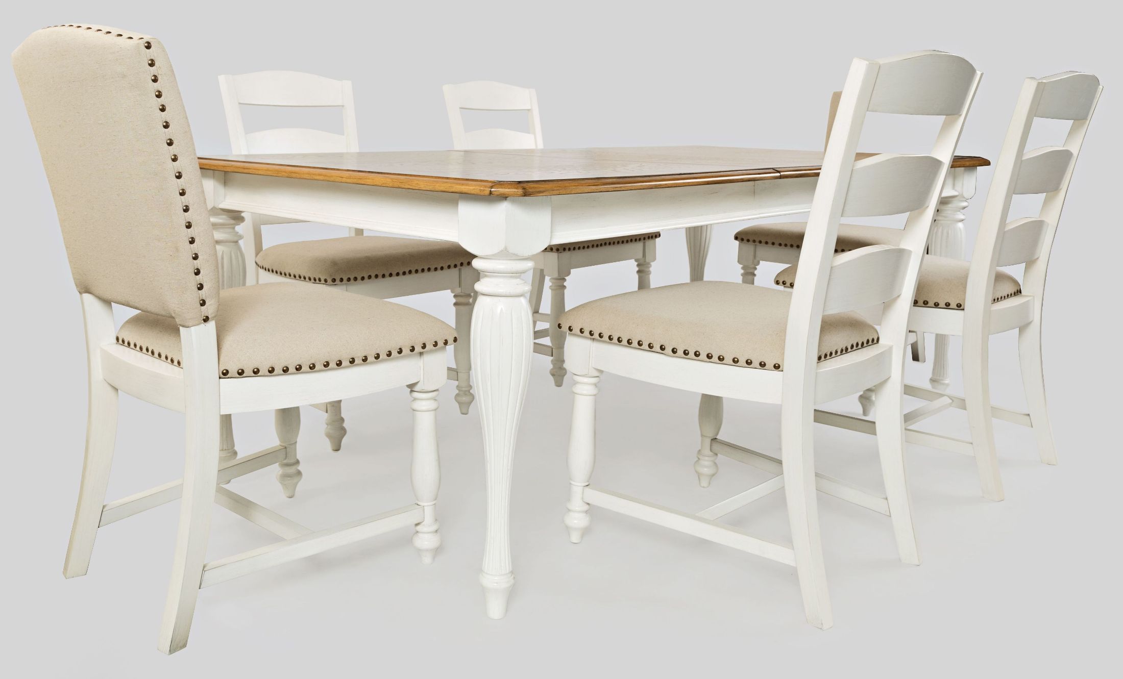 Castle Hill Brown And Cream Extendable Dining Room Set