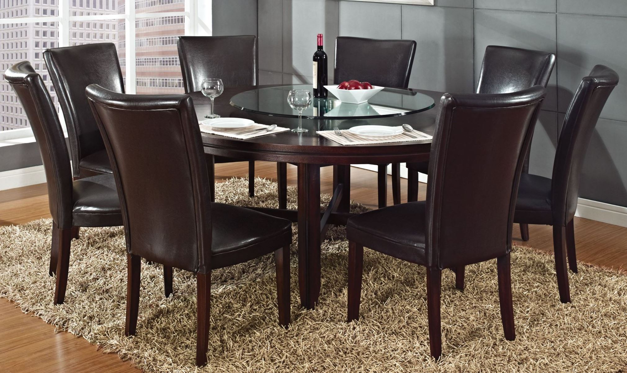 Hartford Dark Oak 72 Round Dining Room Set 1stopbedrooms