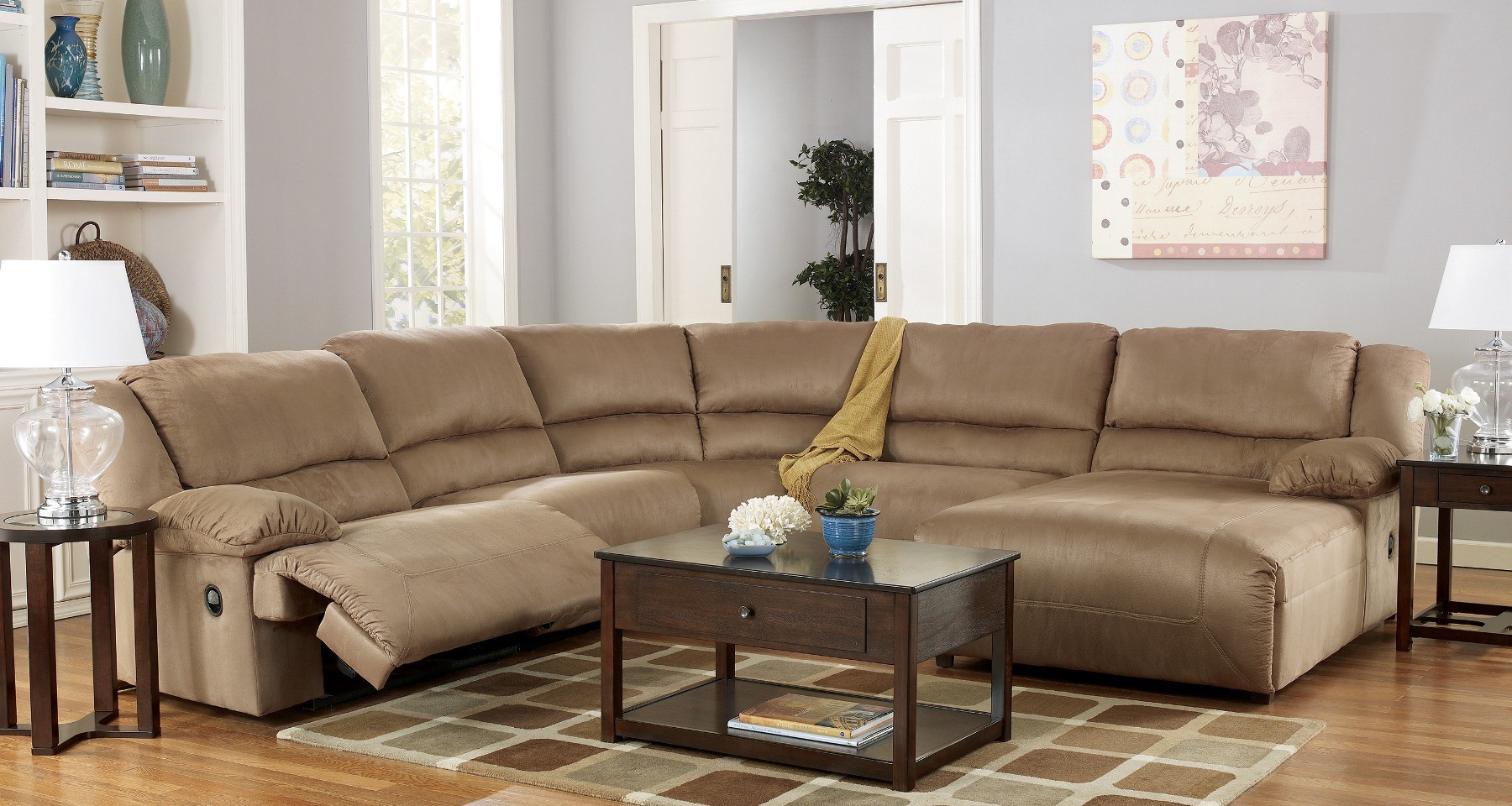 Signature Design By Ashley Hogan Mocha Right Chaise Reclining Hogan Mocha Right Chaise Reclining Sectional