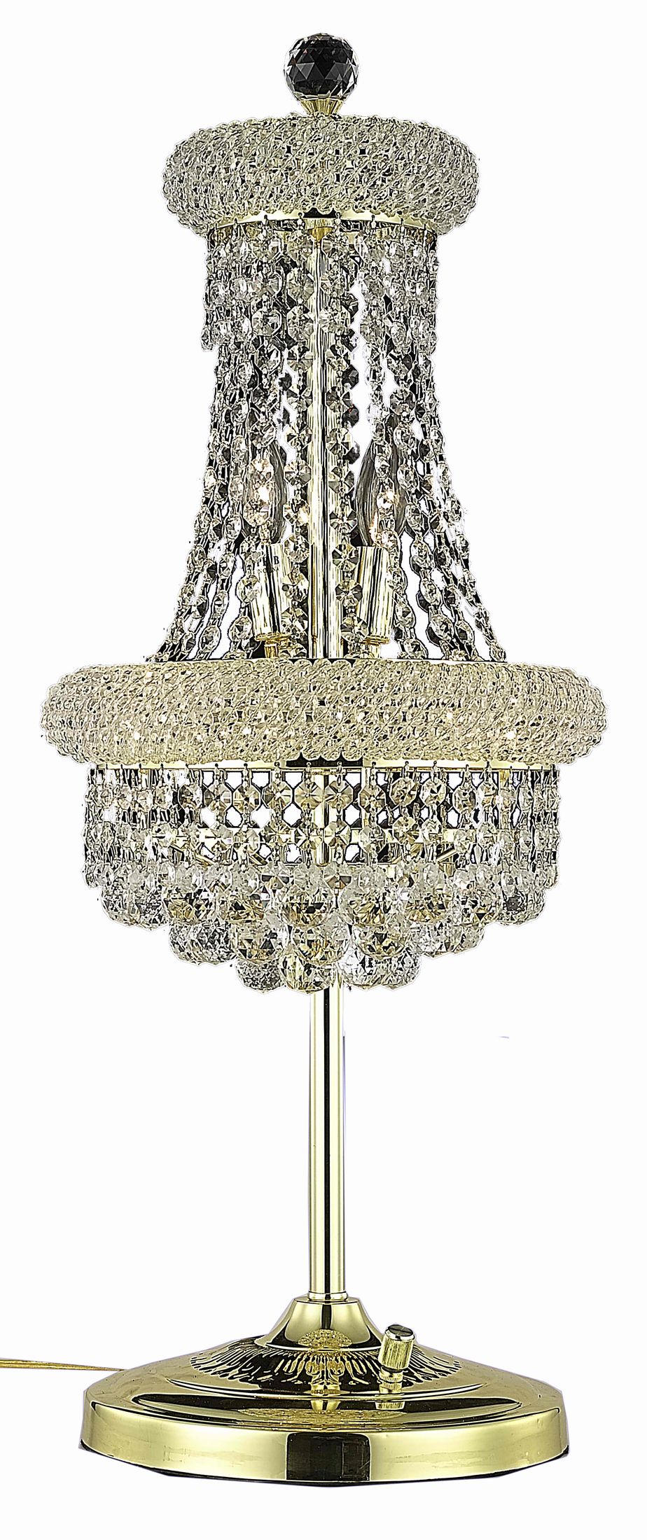 Primo 12 Gold Table Lamp With Clear Swarovski Spectra Crystal