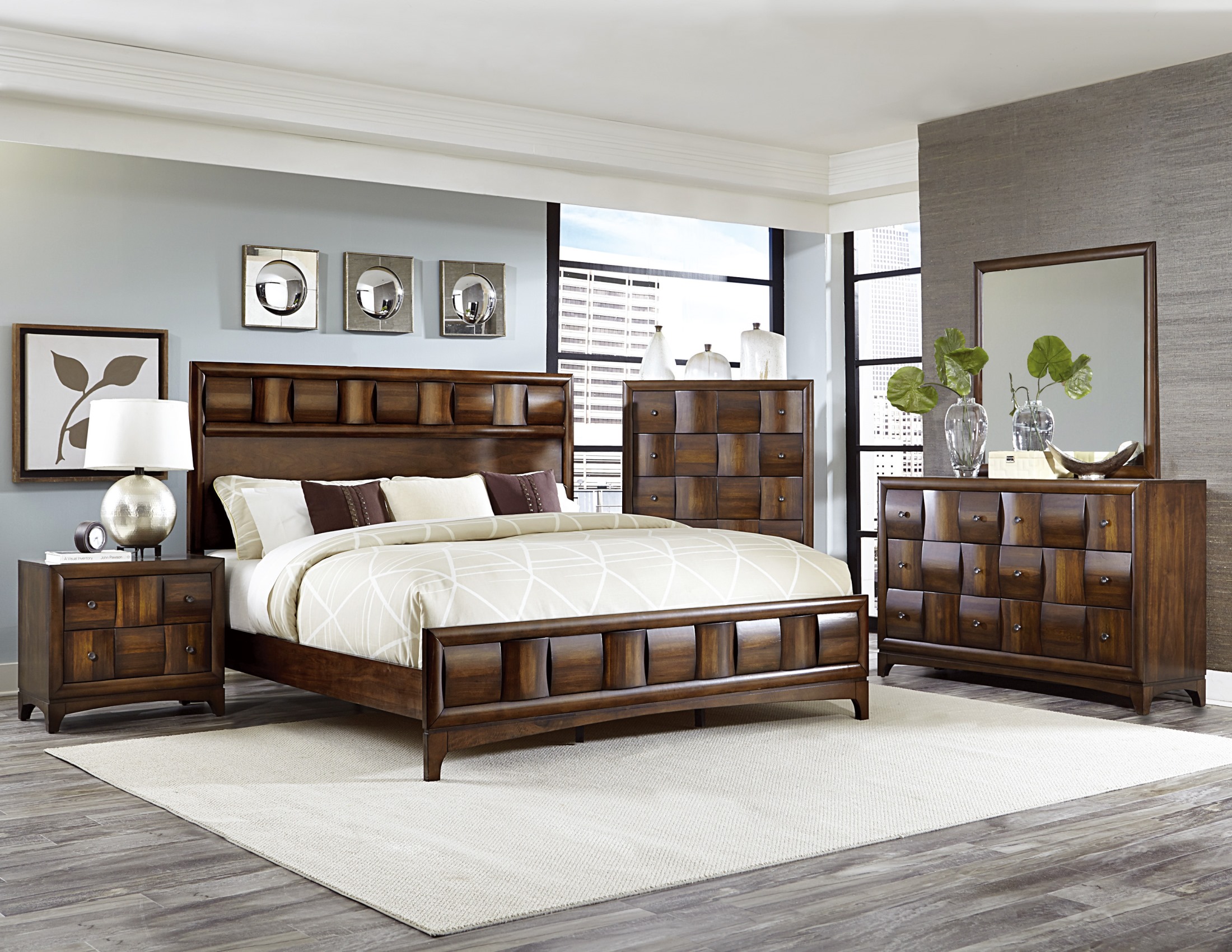 Porter Warm Walnut Panel Bedroom Set 1stopbedrooms