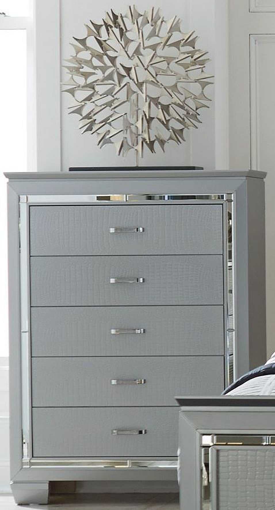 Allura Silver Panel Bedroom Set - 1StopBedrooms.